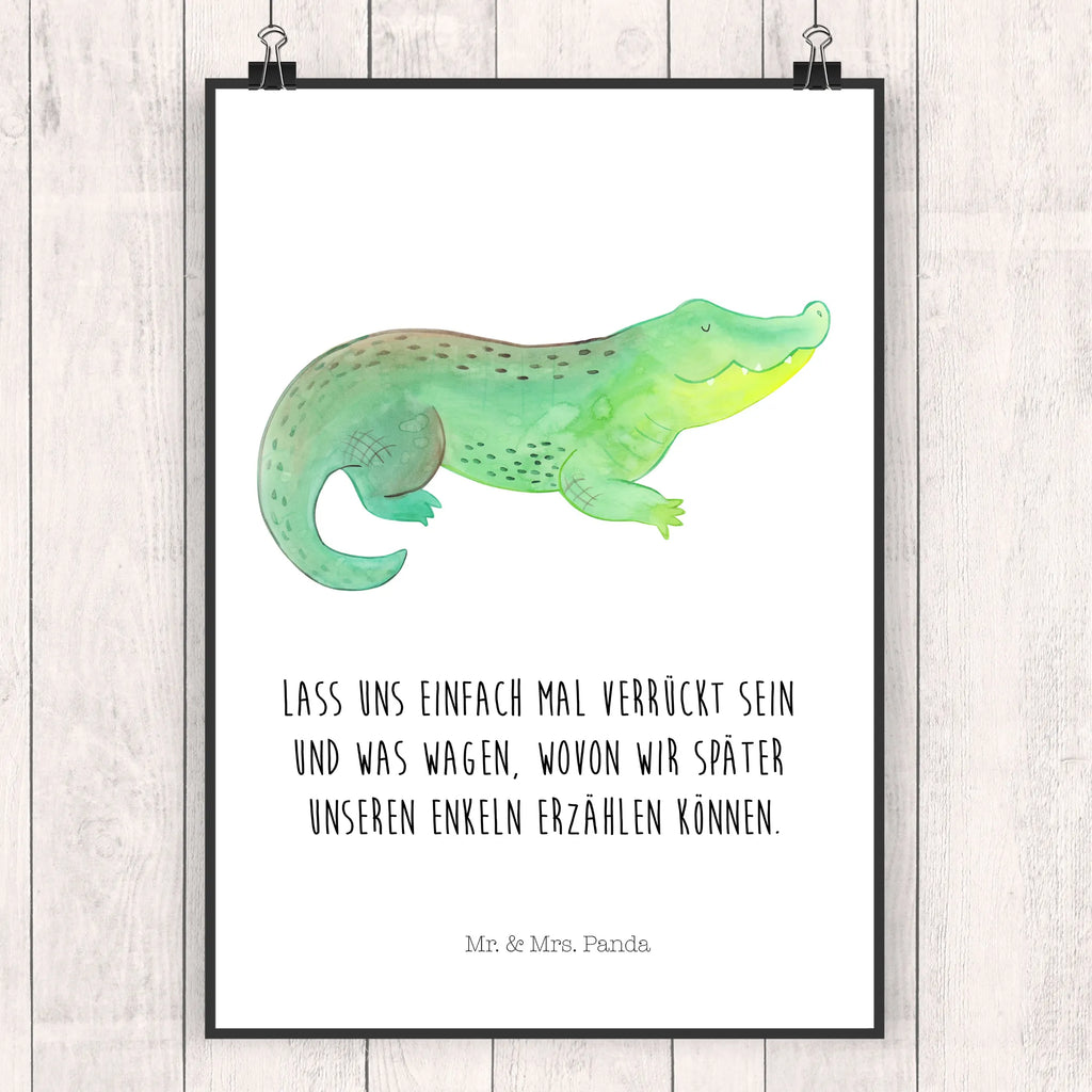 Plakat Krokodyl Plakat, grafikposter, wandkunst, Wanddekoration, Kunstdruck, kunstdruck poster, Wandschmuck, Poster, wanddeko, Wandposter, Wanddeko Bild, Deko Bild, Wandbild, wanddruck, Posterdruck, Bild, Designposter, Bild für Wand, drucke, kunstposter, Mr. & Mrs. Panda Poster, kunst für die wand, Meer, Meerestiere, Urlaub, Krokodile, Abenteuerlust, Beste Freundin, Verrückt sein, Krokodil, Freundin, Spontan sein, Lieblingsmensch, Reiselust