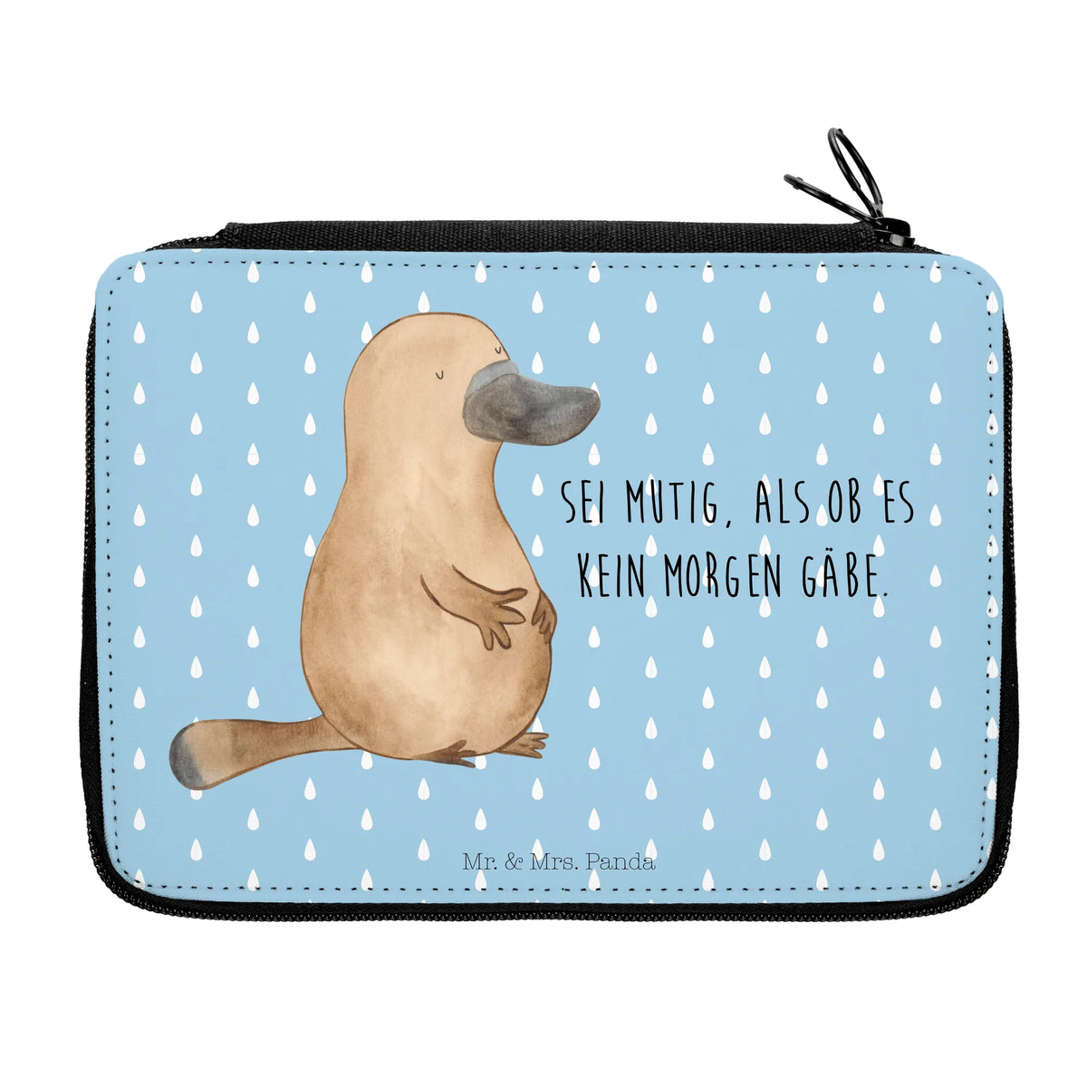 Leather folder platypus courage pencil case, school, pencil bag, pen roll, enrolment, pupil, gift, motif, primary school, child, Seafood, aquatic animals, ocean, sea, fish, shells, corals, reef, whale, narwhal, sea urchin, lobster, platypus, turtle, manatee, crocodile, orca, shrimp, gifts for seafood lovers, water world, underwater animals, underwater world, vacation, deep sea, seafood fans, gift ideas, seafood decoration, seafood posters, new start, wisdom, courage, new beginning, Platypus, brave, office, motivation, world trip, Raodtrip, training, work