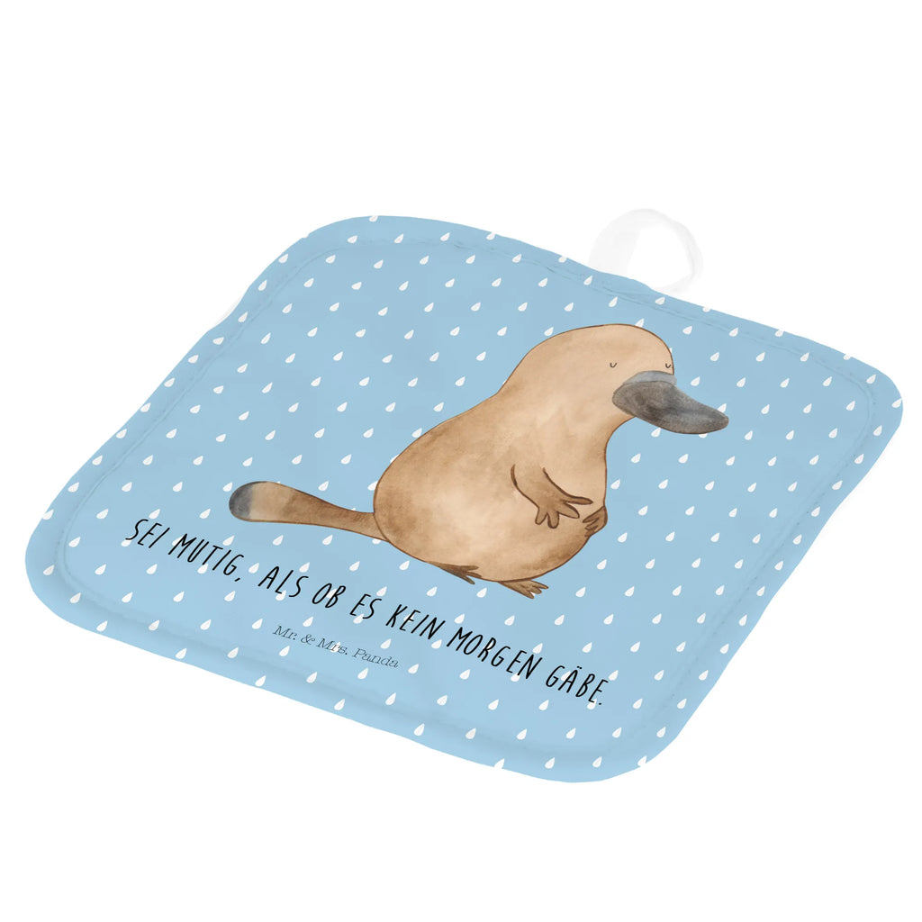 2er Set Topflappen  Schnabeltier Mut Topfhandschuhe, 2er Set Topflappen, topfhalter, Topflappen Set, Topflappen, Topflappen 2er Set, Topfuntersetzer, Topflappenset, Urlaub, Meer, Meerestiere, Motivation, Training, mutig, Neuanfang, Büro, Weltreise, Mut, Neustart, Schnabeltiere, Arbeit, Raodtrip, Lebensweisheit, Schnabeltier