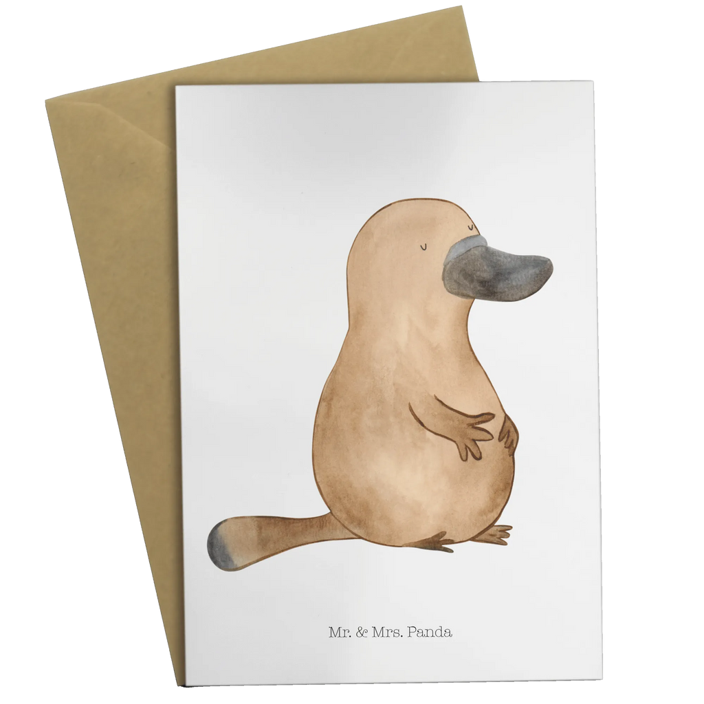 Greetings card platypus courage folding card, invitation card, wedding card, birthday card, greeting card, Seafood, aquatic animals, ocean, sea, fish, shells, corals, reef, whale, narwhal, sea urchin, lobster, platypus, turtle, manatee, crocodile, orca, shrimp, gifts for seafood lovers, water world, underwater animals, underwater world, vacation, deep sea, seafood fans, gift ideas, seafood decoration, seafood posters, work, courage, brave, motivation, training, wisdom, Raodtrip, new start, world trip, new beginning, Platypus, office