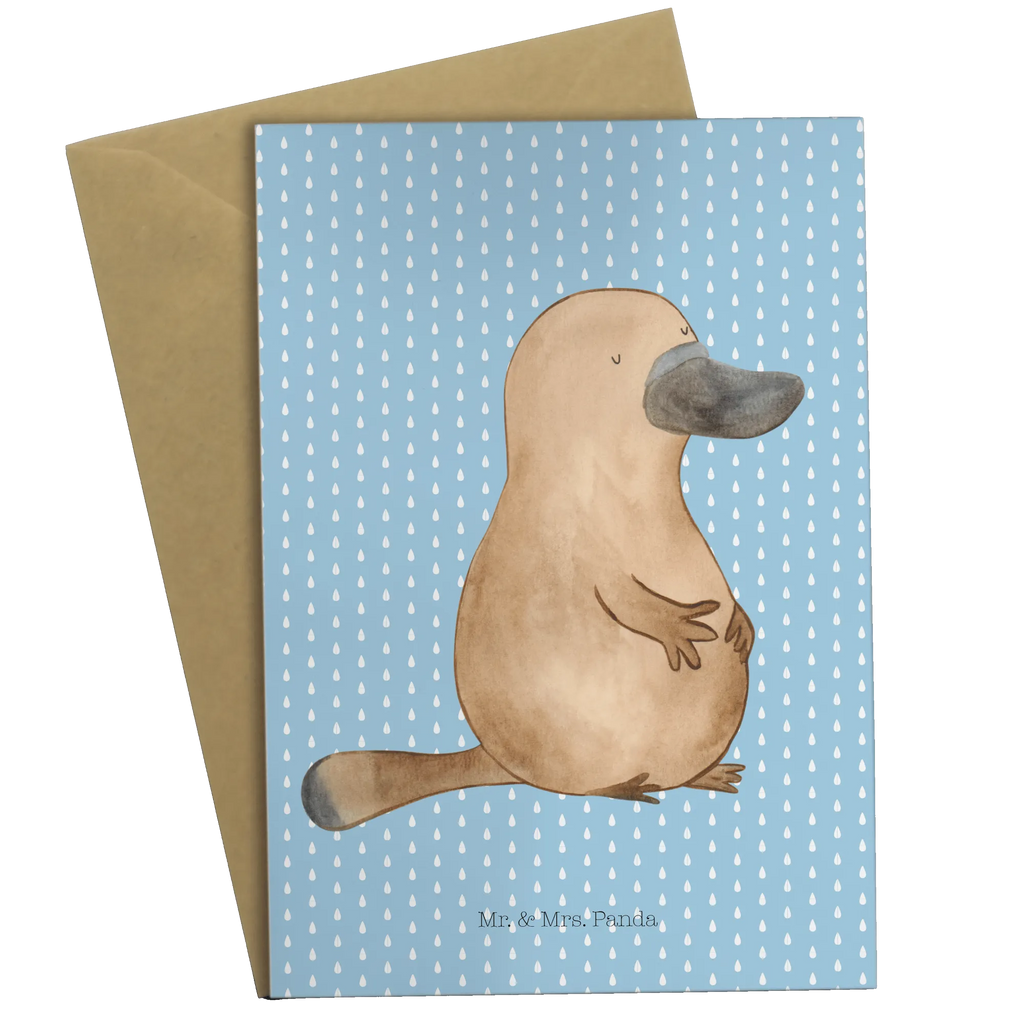 Greetings card platypus courage folding card, invitation card, wedding card, birthday card, greeting card, Seafood, aquatic animals, ocean, sea, fish, shells, corals, reef, whale, narwhal, sea urchin, lobster, platypus, turtle, manatee, crocodile, orca, shrimp, gifts for seafood lovers, water world, underwater animals, underwater world, vacation, deep sea, seafood fans, gift ideas, seafood decoration, seafood posters, work, courage, brave, motivation, training, wisdom, Raodtrip, new start, world trip, new beginning, Platypus, office
