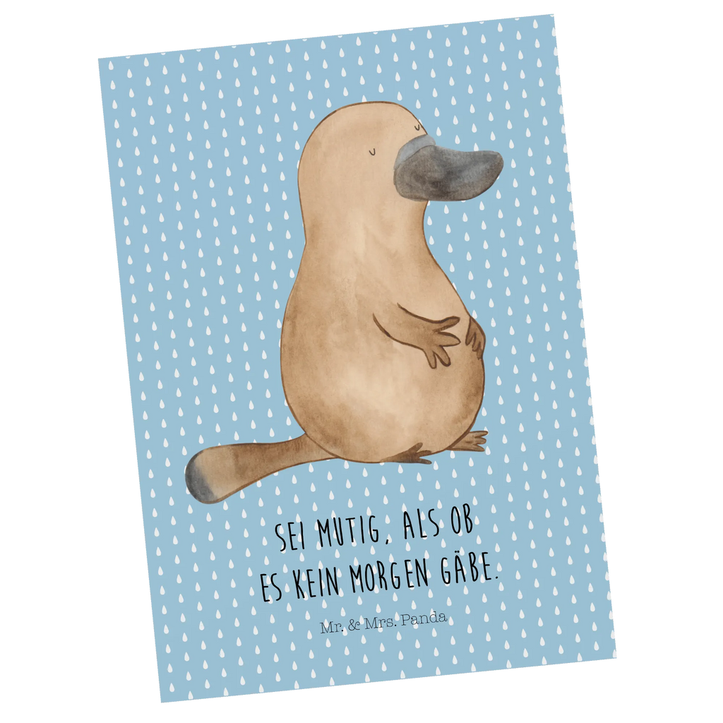 Postcard platypus courage Postkarte, Einladung Geburtstag, Karte, Einladungskarten Geburtstag, Ansichtskarte, Grußkarte, Einladung, Ansichtskarten, Dankeskarte, Einladungskarte, Geschenkkarte, Geburtstagskarte, Meerestiere, Meer, Urlaub, Schnabeltier, Motivation, Weltreise, Neustart, Lebensweisheit, Schnabeltiere, Neuanfang, Arbeit, Büro, mutig, Training, Raodtrip, Mut