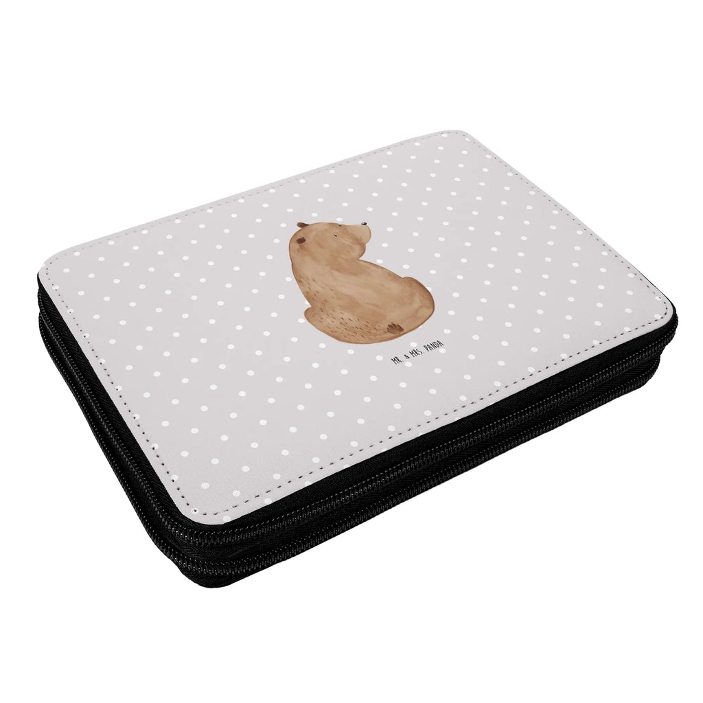 Piórnik niedźwiedź spojrzenie przez ramię Einschulung, Stifterolle, Motiv, Federmäppchen bedruckt, Grundschule, Schule, Schüler, Bestückte Federmappe, Büro Stifte Etui, Federmappe Einschulung, Geschenk, Stifte Etui, Federmappe, Stiftetasche, Federmäppchen, Kind, Kinder Federmappe, Schülerin, Bär, Teddy, Teddybär, Bären, Weisheit, Weltansicht, Selbstachtung, Bärenliebe, Motivation