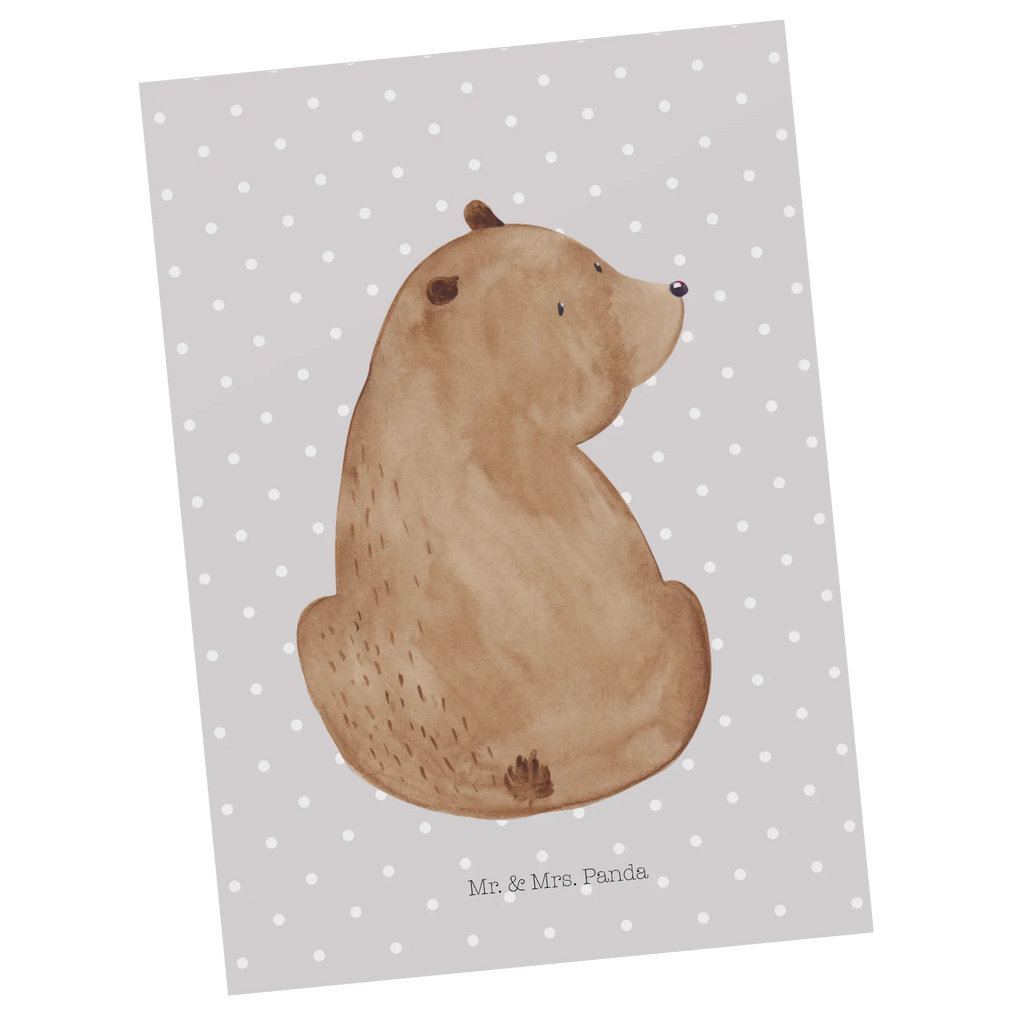 Postcard bear shoulder look card, letter, gift card, Postcard, gift, postcards, paper, invitation card, invitation, bear, teddy, teddy bear, cuddly toy, motivation, world view, bears, bear love, self-esteem, wisdom