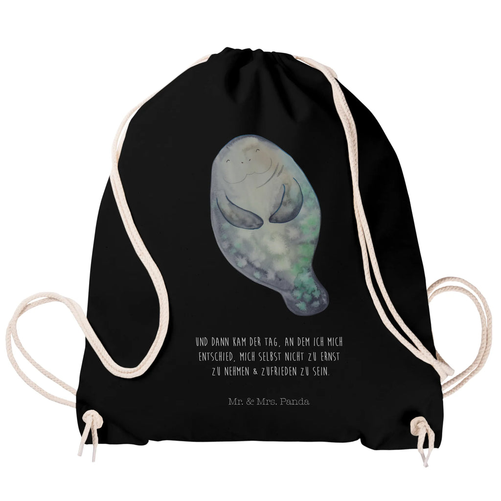 Drawstring bag manatee happy gym bag, jute bag, sports bag, carrier bag, hipster, bag, Seafood, aquatic animals, ocean, sea, fish, shells, corals, reef, whale, narwhal, sea urchin, lobster, platypus, turtle, manatee, crocodile, orca, shrimp, gifts for seafood lovers, water world, underwater animals, underwater world, vacation, deep sea, seafood fans, gift ideas, seafood decoration, seafood posters, Self-love, New beginning, New start, Manatees, Carefulness, Satisfaction, Girlfriend, Respect, Lovesickness, Manatee