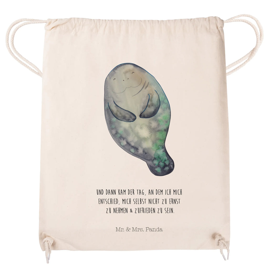 Drawstring bag manatee happy gym bag, jute bag, sports bag, carrier bag, hipster, bag, Seafood, aquatic animals, ocean, sea, fish, shells, corals, reef, whale, narwhal, sea urchin, lobster, platypus, turtle, manatee, crocodile, orca, shrimp, gifts for seafood lovers, water world, underwater animals, underwater world, vacation, deep sea, seafood fans, gift ideas, seafood decoration, seafood posters, Self-love, New beginning, New start, Manatees, Carefulness, Satisfaction, Girlfriend, Respect, Lovesickness, Manatee