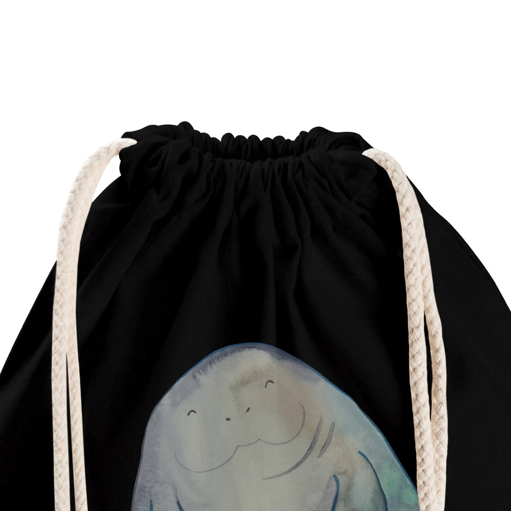 Drawstring bag manatee happy gym bag, jute bag, sports bag, carrier bag, hipster, bag, Seafood, aquatic animals, ocean, sea, fish, shells, corals, reef, whale, narwhal, sea urchin, lobster, platypus, turtle, manatee, crocodile, orca, shrimp, gifts for seafood lovers, water world, underwater animals, underwater world, vacation, deep sea, seafood fans, gift ideas, seafood decoration, seafood posters, Self-love, New beginning, New start, Manatees, Carefulness, Satisfaction, Girlfriend, Respect, Lovesickness, Manatee