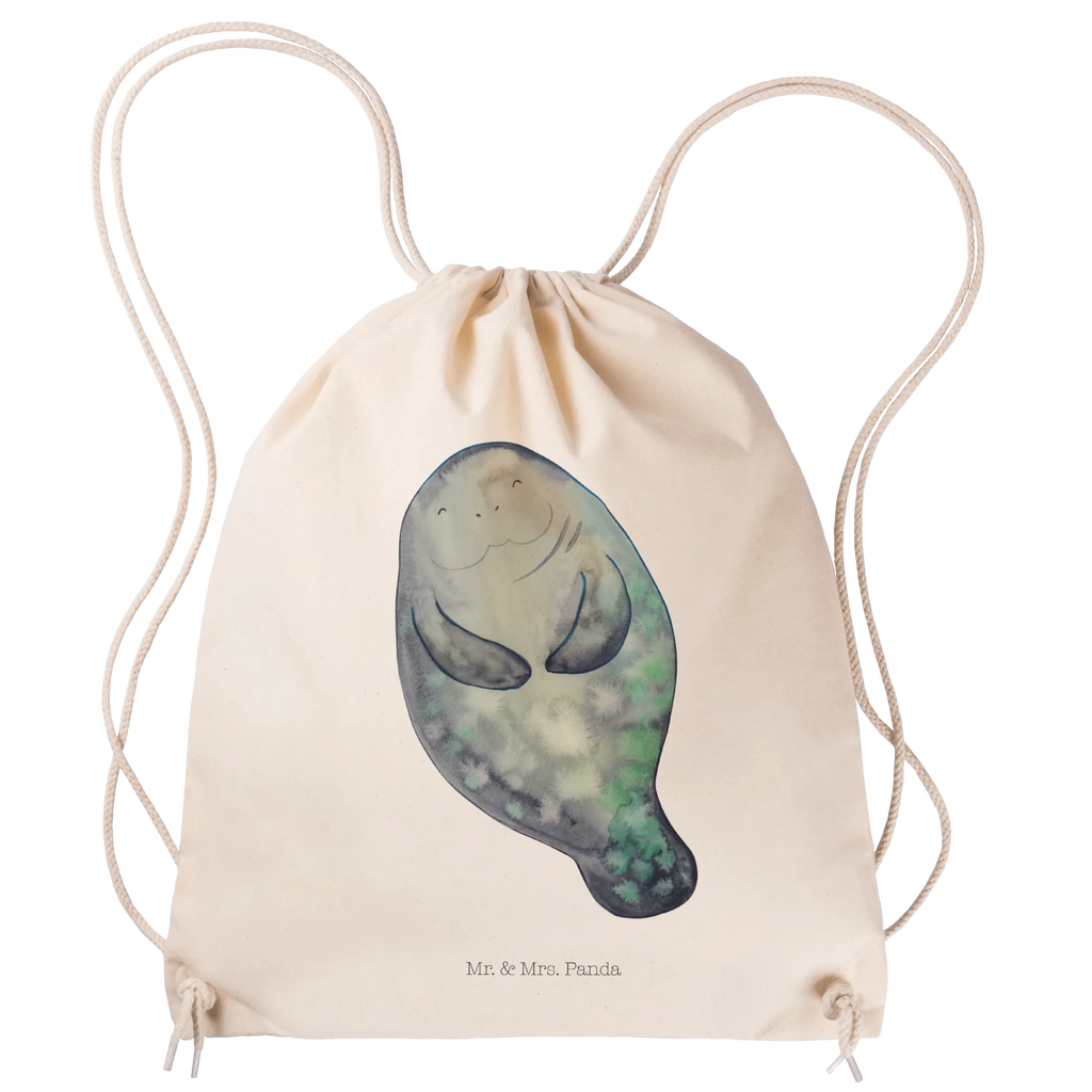 Drawstring bag manatee happy gym bag, jute bag, sports bag, carrier bag, hipster, bag, Seafood, aquatic animals, ocean, sea, fish, shells, corals, reef, whale, narwhal, sea urchin, lobster, platypus, turtle, manatee, crocodile, orca, shrimp, gifts for seafood lovers, water world, underwater animals, underwater world, vacation, deep sea, seafood fans, gift ideas, seafood decoration, seafood posters, Self-love, New beginning, New start, Manatees, Carefulness, Satisfaction, Girlfriend, Respect, Lovesickness, Manatee