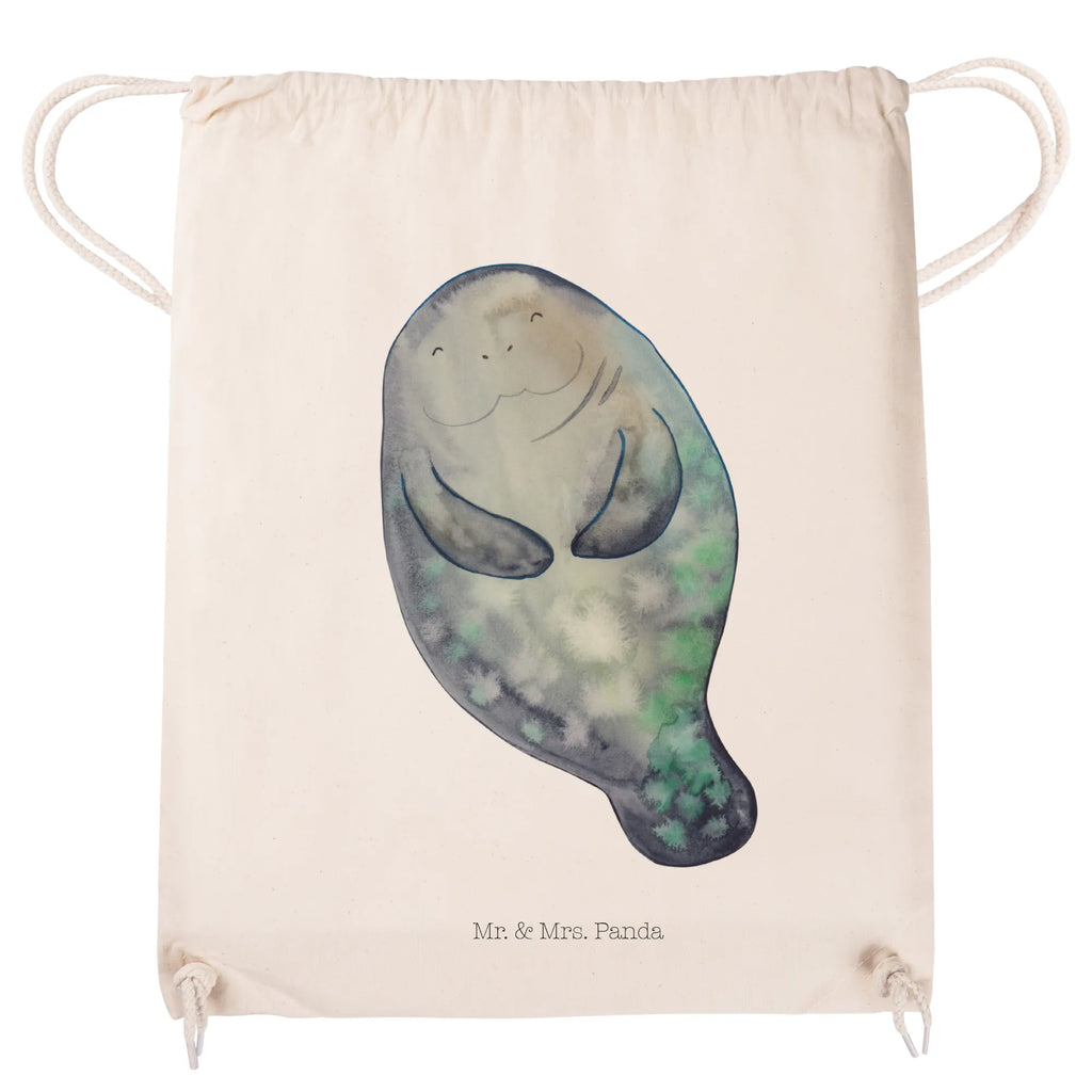 Drawstring bag manatee happy gym bag, jute bag, sports bag, carrier bag, hipster, bag, Seafood, aquatic animals, ocean, sea, fish, shells, corals, reef, whale, narwhal, sea urchin, lobster, platypus, turtle, manatee, crocodile, orca, shrimp, gifts for seafood lovers, water world, underwater animals, underwater world, vacation, deep sea, seafood fans, gift ideas, seafood decoration, seafood posters, Self-love, New beginning, New start, Manatees, Carefulness, Satisfaction, Girlfriend, Respect, Lovesickness, Manatee