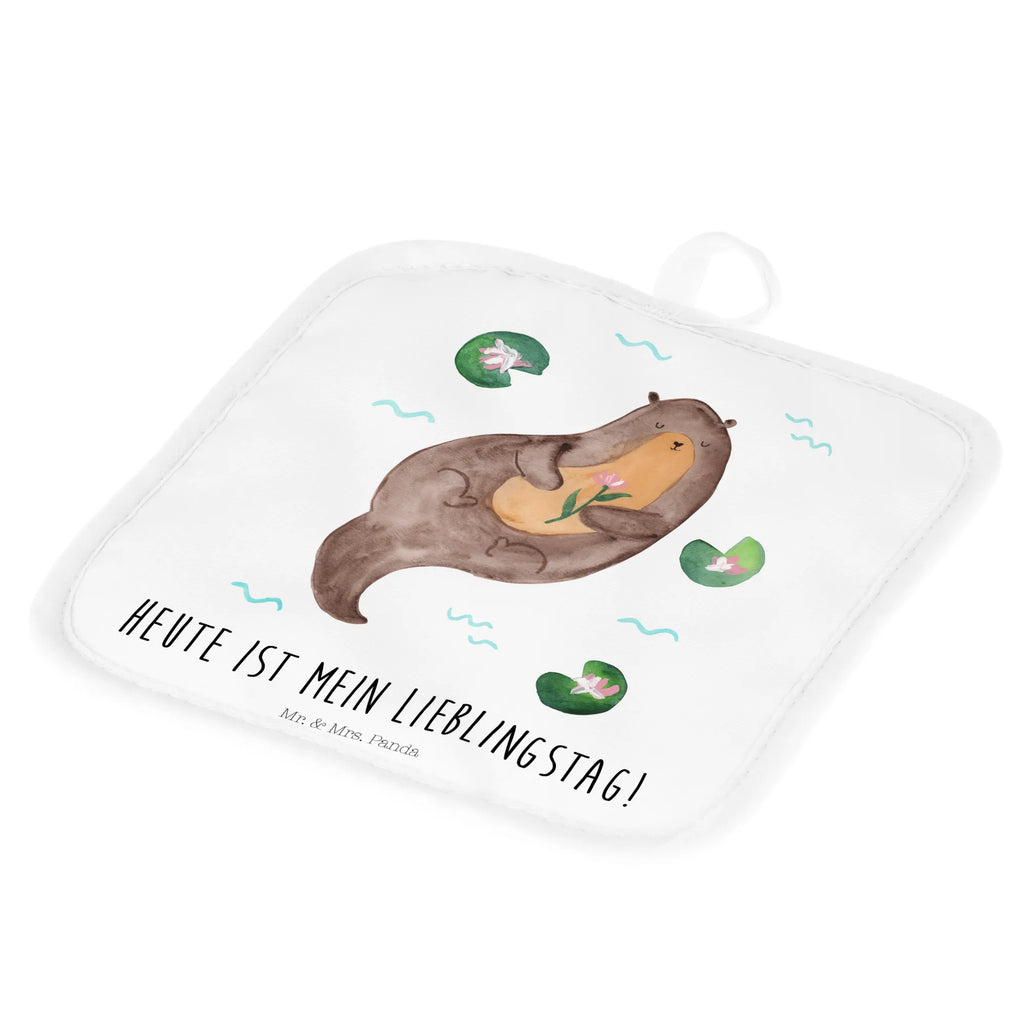 2er Set Topflappen  Otter mit Seerose Topfhandschuh, Topfuntersetzer, Topflappen Set, Ofenhandschuh, Schöne Topflappen, Topflappen lustig, Ofenhandschuhe, Topflappenset, Topflappen 2er Set, Topflappen mit Spruch, Topflappen, Topfhandschuhe, Otter, Fischotter, Seeotter, Otter Seeotter See Otter