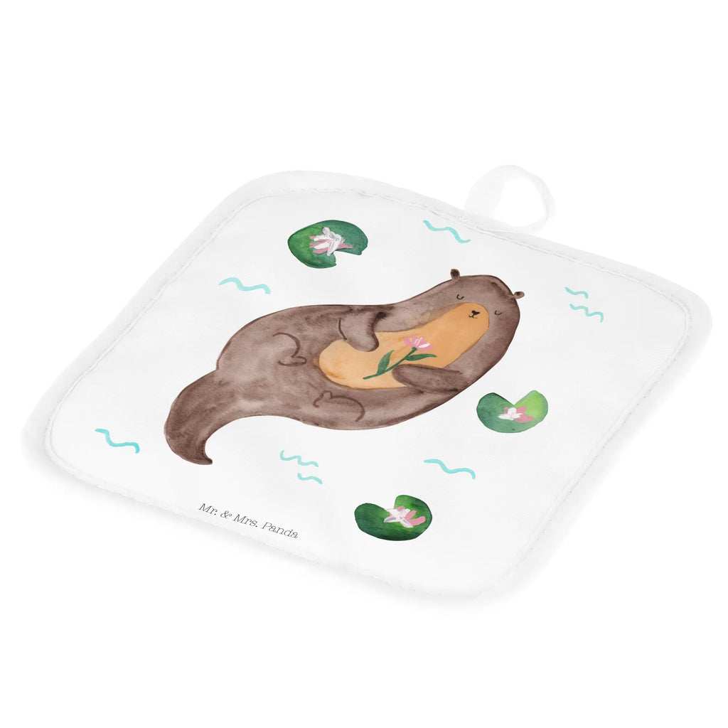 2er Set Topflappen  Otter mit Seerose Topfhandschuh, Topfuntersetzer, Topflappen Set, Ofenhandschuh, Schöne Topflappen, Topflappen lustig, Ofenhandschuhe, Topflappenset, Topflappen 2er Set, Topflappen mit Spruch, Topflappen, Topfhandschuhe, Otter, Fischotter, Seeotter, Otter Seeotter See Otter