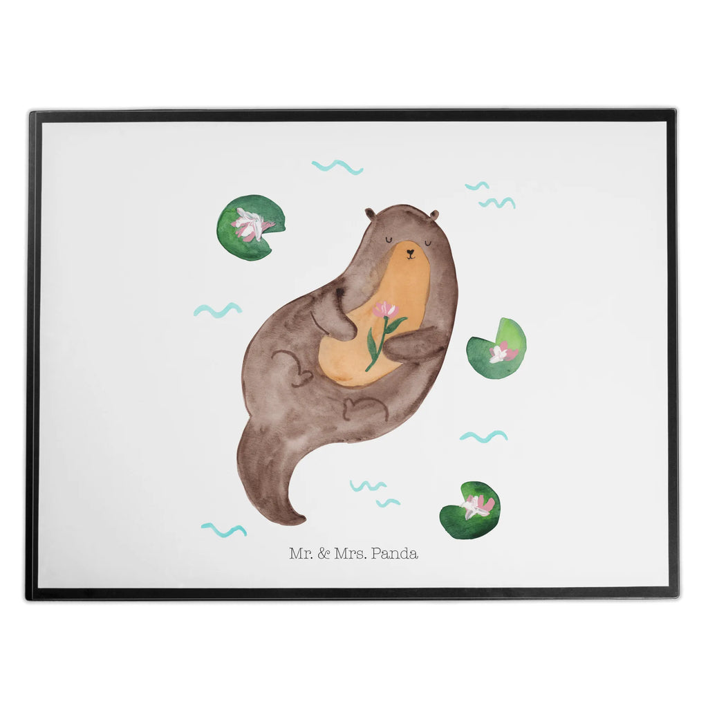 Schreibtischunterlage Otter mit Seerose Büroartikel, Schreibtisch Unterlagen, Schreibtischauflage, Bürobedarf, Schreibwaren, Schreibunterlage, Schreibtischunterlage Groß, Otter, Fischotter, Seeotter, Otter Seeotter See Otter