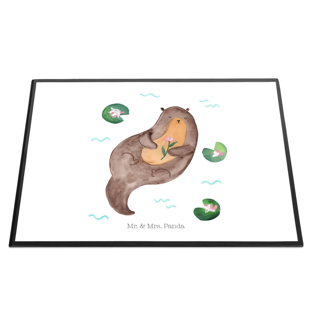 Schreibtischunterlage Otter mit Seerose Büroartikel, Schreibtisch Unterlagen, Schreibtischauflage, Bürobedarf, Schreibwaren, Schreibunterlage, Schreibtischunterlage Groß, Otter, Fischotter, Seeotter, Otter Seeotter See Otter