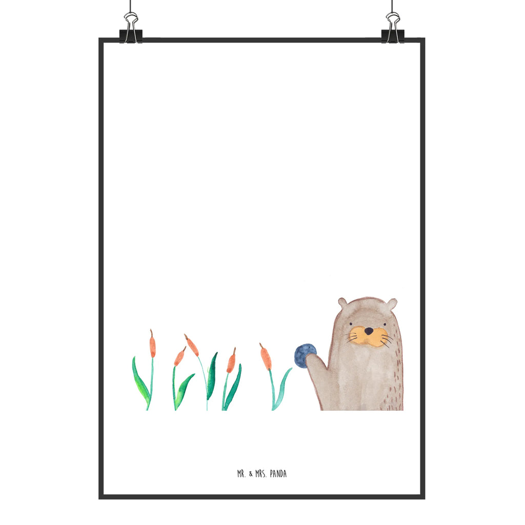 Poster Otter Stein Kinderposter, Wanddeko Bild, Wandposter, Wanddekoration, Küchenposter, Mr. & Mrs. Panda Poster, Posterdruck, Designposter, Wanddeko, Bild, Poster, Handgemaltes Poster, Raumdekoration, Kunstdruck, Otter, Fischotter, Seeotter, Otter Seeotter See Otter