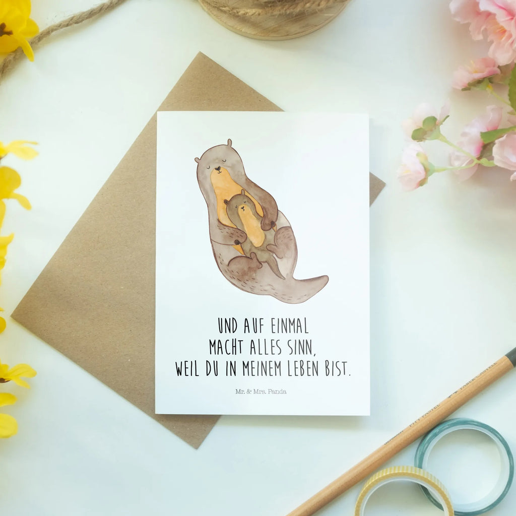 Greetings card otter child invitation card, birthday card, wedding card, folding card, greeting card, otter, marten, sea otter, European otter, water mammal, aquatic animal, baby otter, predator, water, otter gifts, animal lover, gift ideas for animal lovers, animal, mammal, water animal, gifts for people in love, Otter Sea Otter Lake Otter