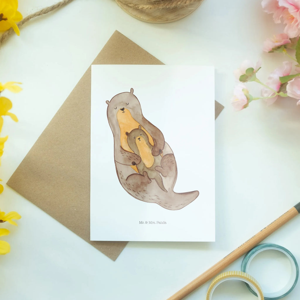 Greetings card otter child invitation card, birthday card, wedding card, folding card, greeting card, otter, marten, sea otter, European otter, water mammal, aquatic animal, baby otter, predator, water, otter gifts, animal lover, gift ideas for animal lovers, animal, mammal, water animal, gifts for people in love, Otter Sea Otter Lake Otter