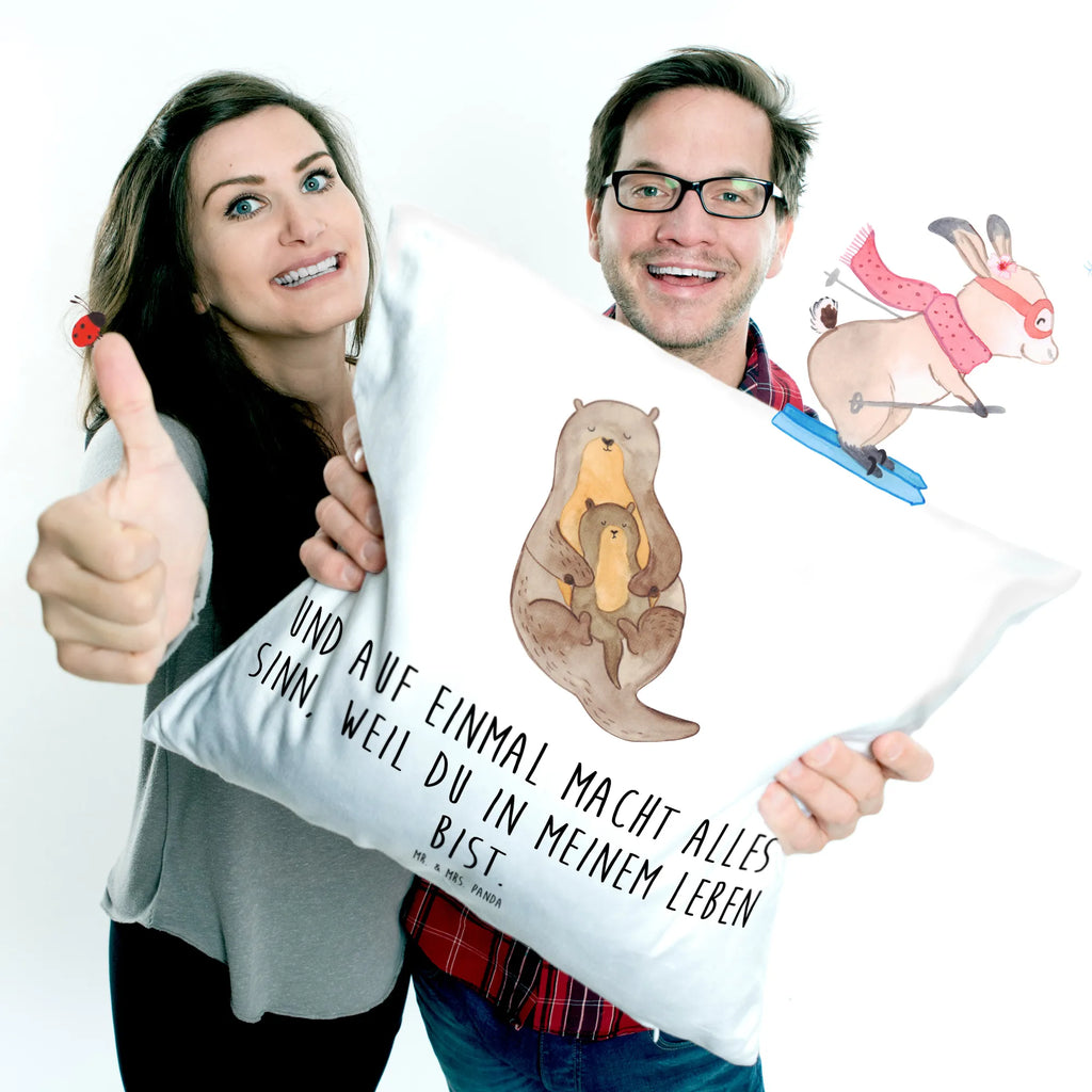 40x40 poduszka wydra dziecko Kuna, wydra, morska wydra