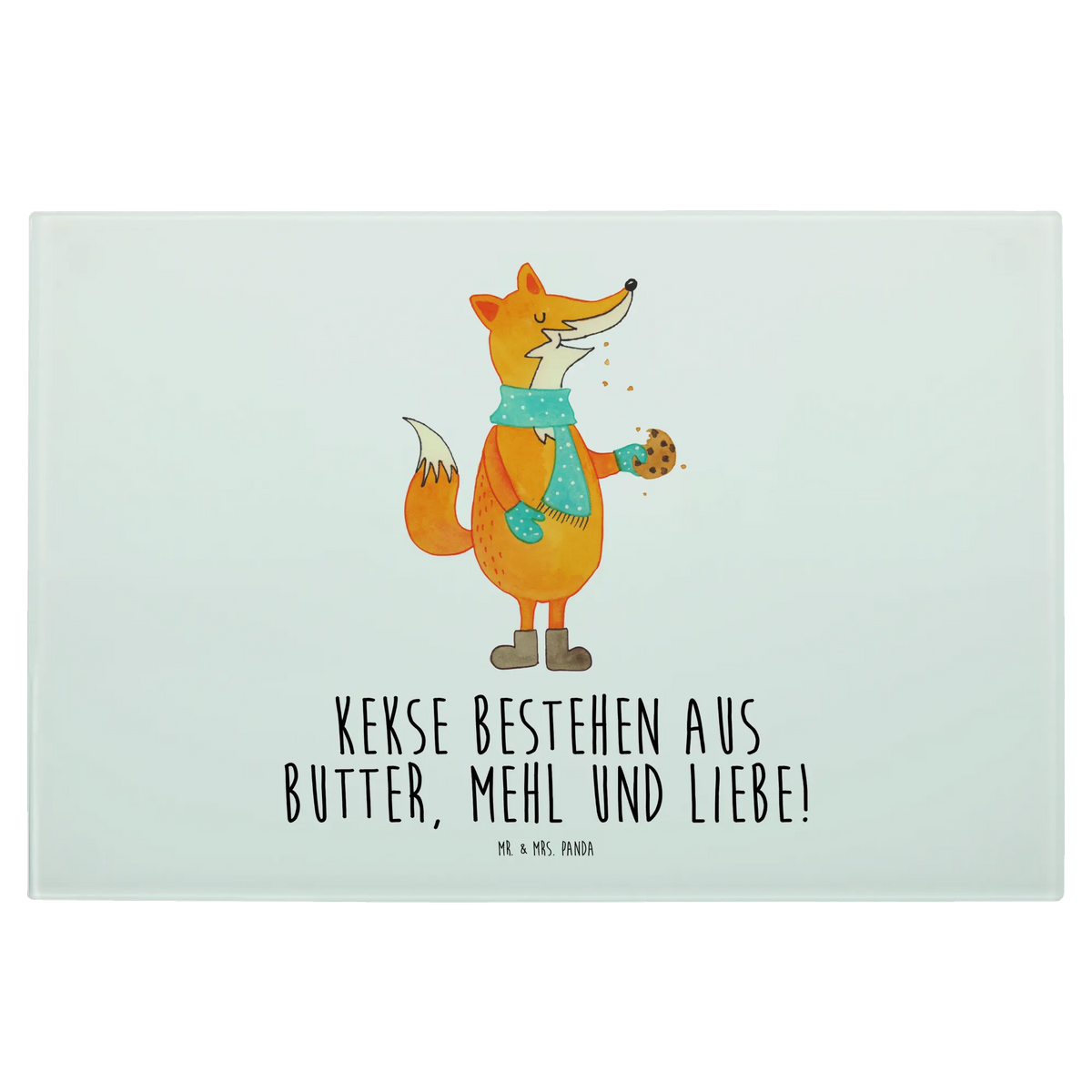 Glass chopping board Fox biscuit