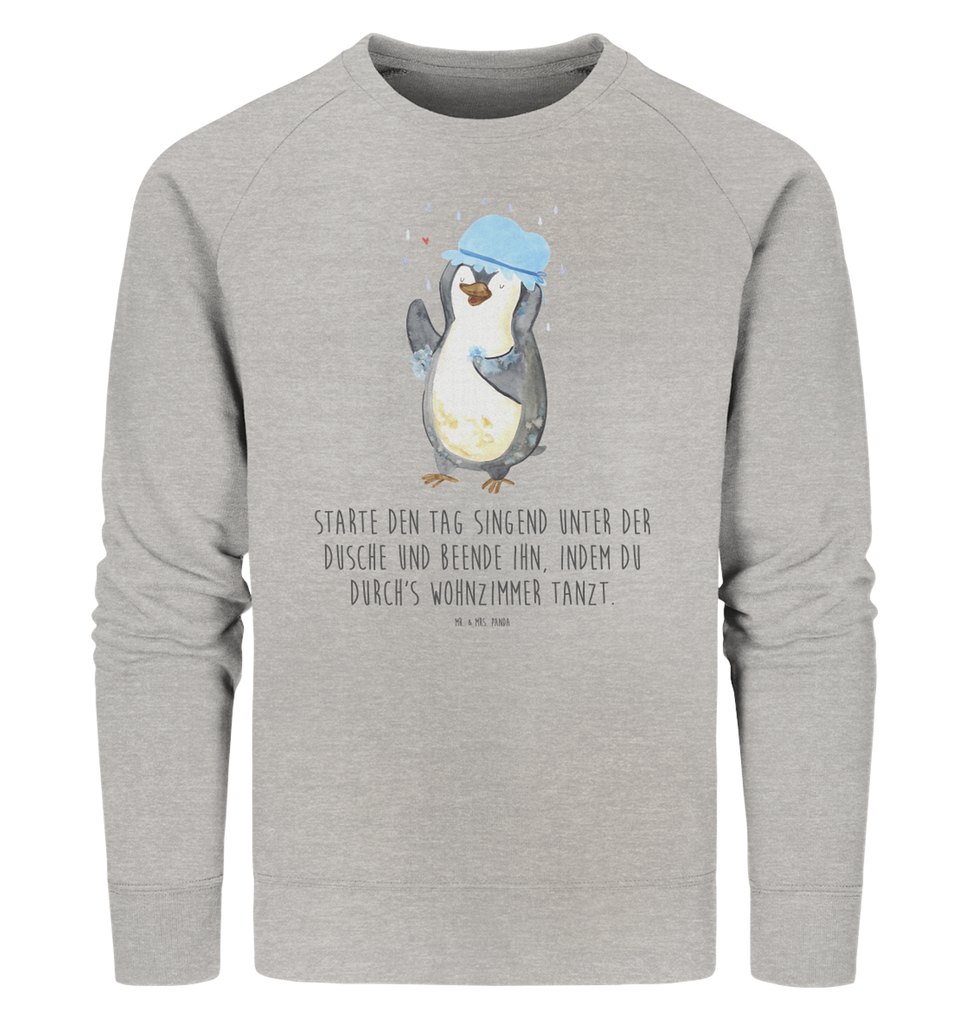 Organic Pullover Pinguin duscht Pullover, Pullover Männer, Pullover Frauen, Sweatshirt, Sweatshirt Männer, Sweatshirt Frauen, Unisex, Pinguin, Pinguine, Dusche, duschen, Lebensmotto, Motivation, Neustart, Neuanfang, glücklich sein
