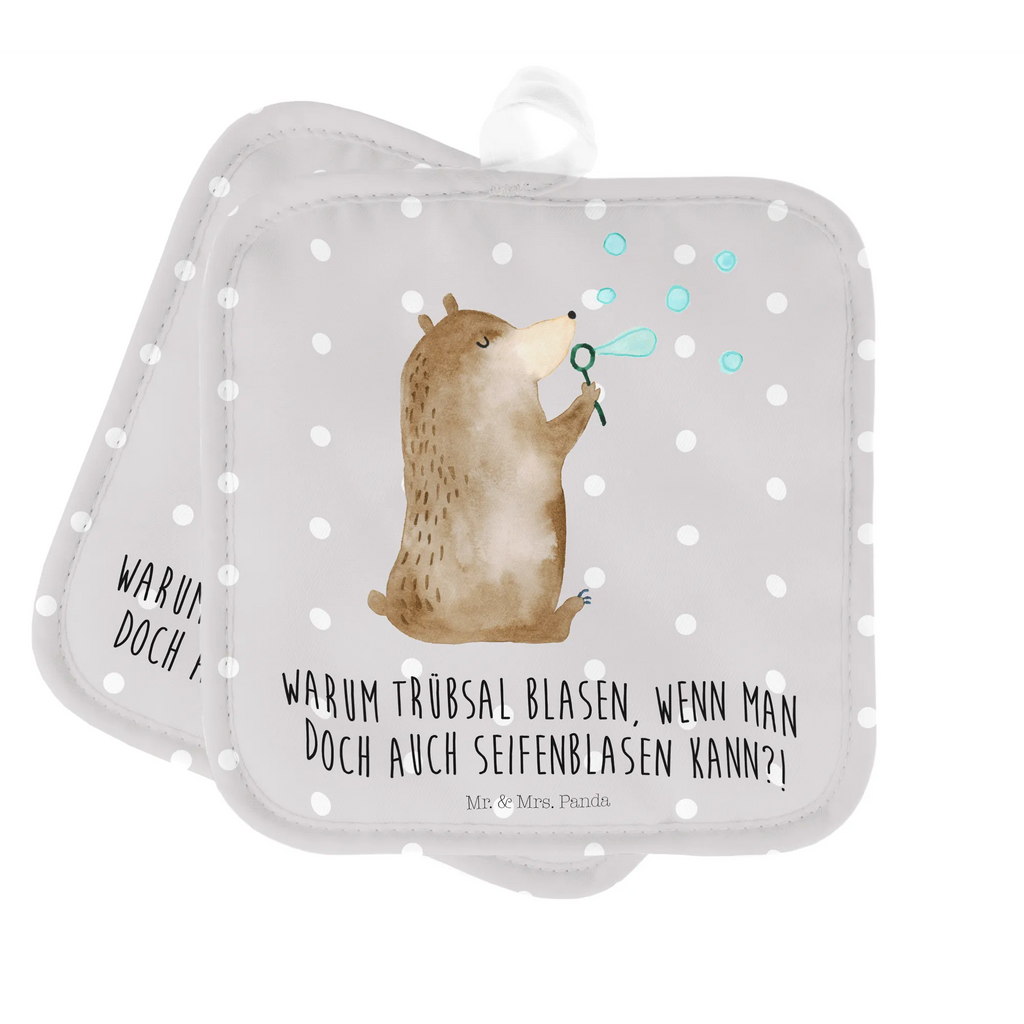 2-elementowy zestaw podkładek pod garnki niedźwiedź bańki mydlane Topflappen Set, Topflappen lustig, Ofenhandschuh, Topflappenset, Topfhandschuhe, Topfuntersetzer, Topflappen, Schöne Topflappen, Topflappen 2er Set, Topflappen mit Spruch, Ofenhandschuhe, Topfhandschuh, Bär, Teddy, Teddybär, Seifenblasen Bär Lustig Sein Glücklich Traurig Happy