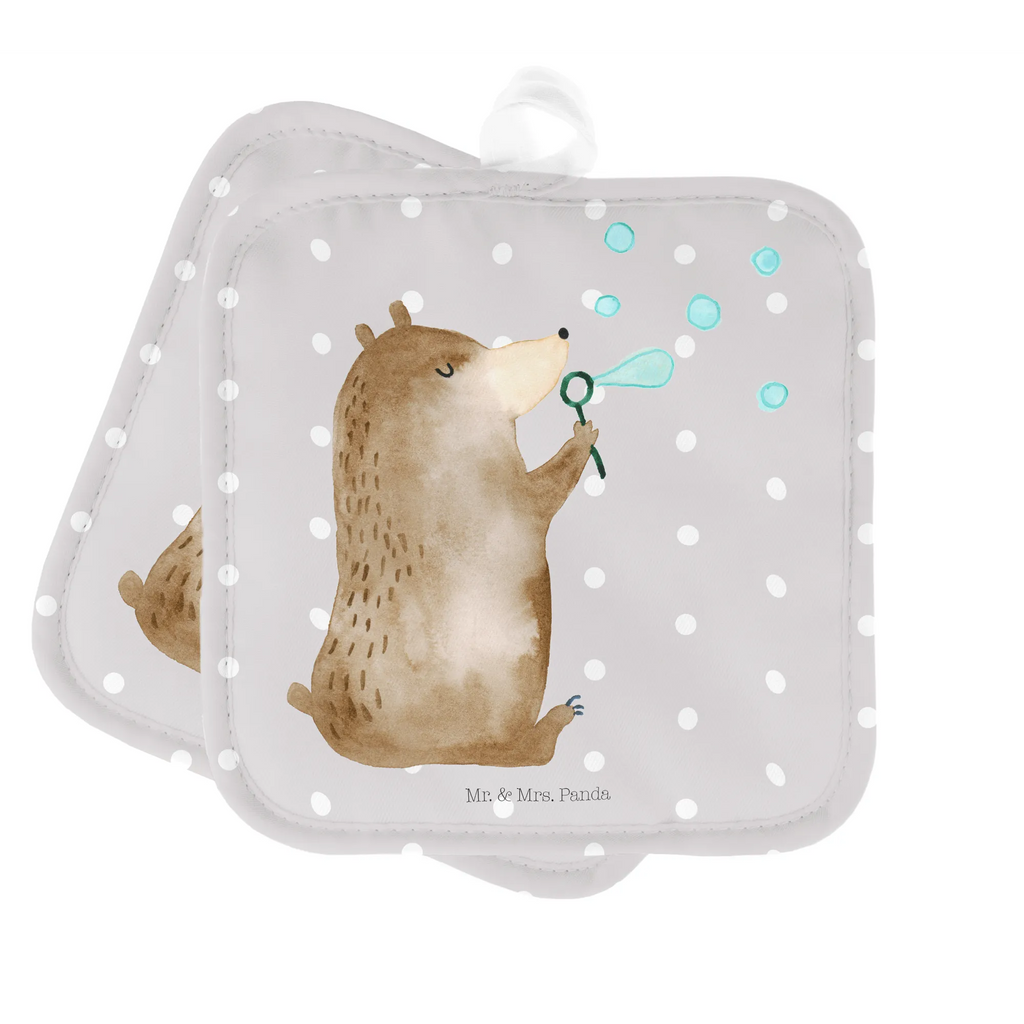 2-elementowy zestaw podkładek pod garnki niedźwiedź bańki mydlane Topflappen Set, Topflappen lustig, Ofenhandschuh, Topflappenset, Topfhandschuhe, Topfuntersetzer, Topflappen, Schöne Topflappen, Topflappen 2er Set, Topflappen mit Spruch, Ofenhandschuhe, Topfhandschuh, Bär, Teddy, Teddybär, Seifenblasen Bär Lustig Sein Glücklich Traurig Happy