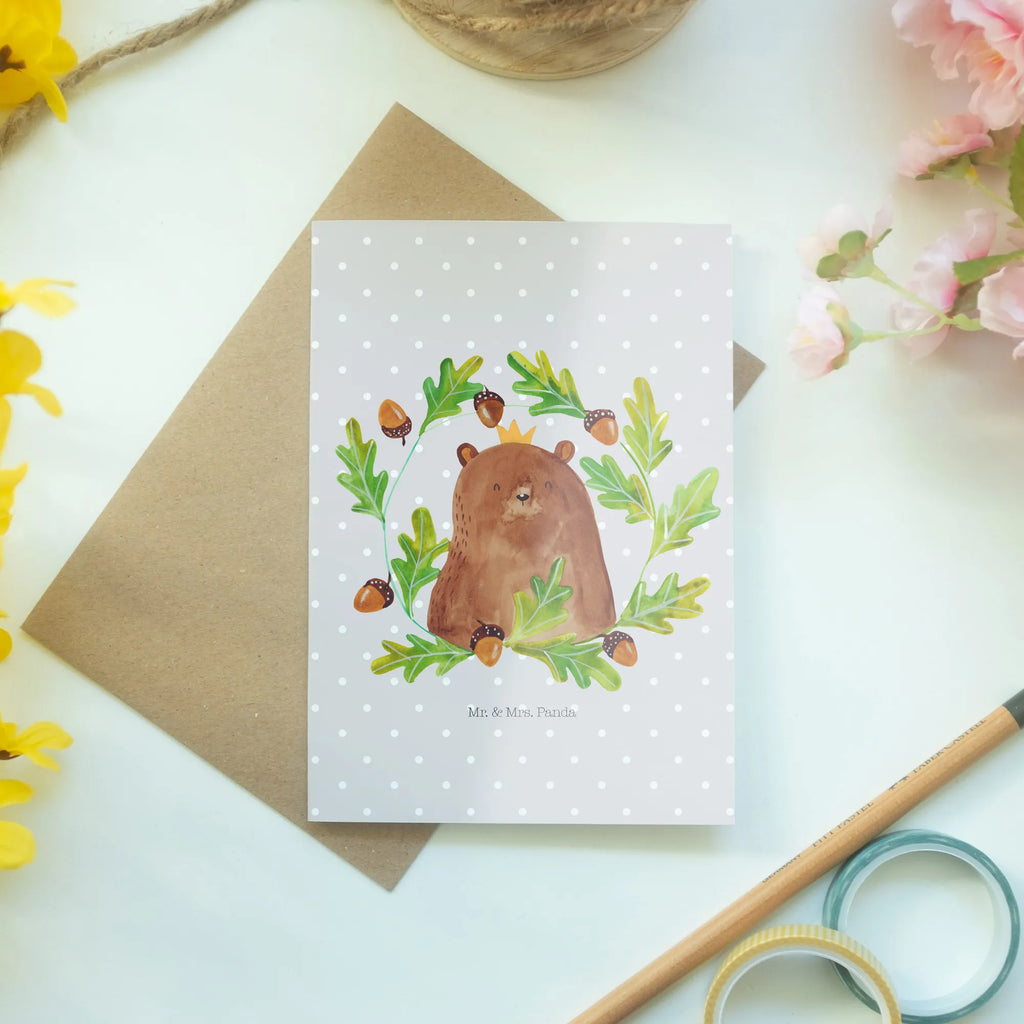 Grußkarte Bär König Geburtstagskarte, Karte, Klappkarte, Grußkarte, Hochzeitskarte, Einladungskarte, Glückwunschkarte, Ansichtskarten, Bär, Teddy, Teddybär, Daddy, Papi, Vater, bester Vater, Vatertag, Papa Bär, Papa, Dad, bester Papa, weltbester Papa