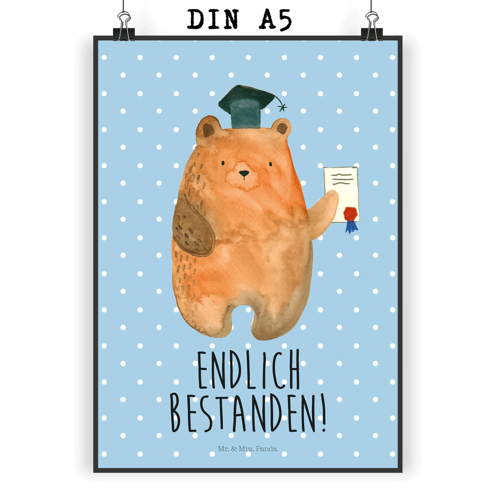 Poster bear Test kunst für die wand, Wandschmuck, Wandbild, Bild für Wand, Wanddekoration, kunstposter, wandkunst, Designposter, wanddeko, Plakat, grafikposter, Wandposter, Poster, Kunstdruck, Bild, Mr. & Mrs. Panda Poster, kunstdruck poster, Deko Bild, Posterdruck, Wanddeko Bild, wanddruck, drucke, Teddybär, Bär, Teddy, Zeugnis, Abschluss, Prüfung Bestanden, Prüfungen, Abitur, Abschlusszeugnis