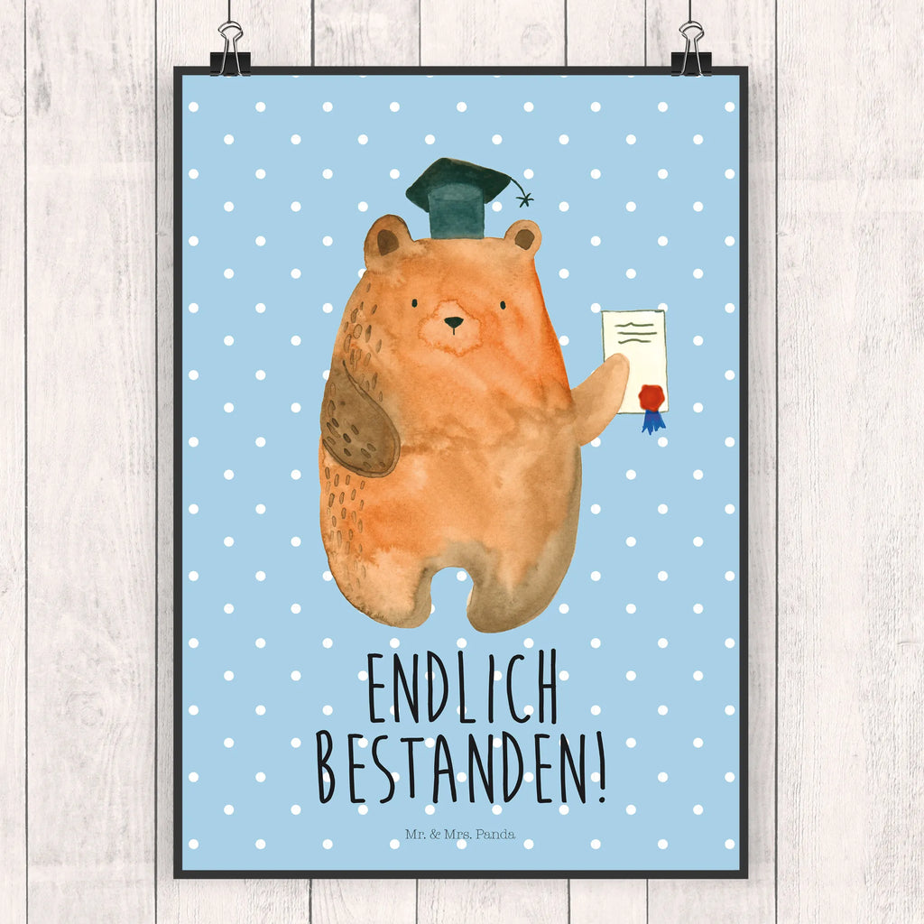 Poster bear Test kunst für die wand, Wandschmuck, Wandbild, Bild für Wand, Wanddekoration, kunstposter, wandkunst, Designposter, wanddeko, Plakat, grafikposter, Wandposter, Poster, Kunstdruck, Bild, Mr. & Mrs. Panda Poster, kunstdruck poster, Deko Bild, Posterdruck, Wanddeko Bild, wanddruck, drucke, Teddybär, Bär, Teddy, Zeugnis, Abschluss, Prüfung Bestanden, Prüfungen, Abitur, Abschlusszeugnis