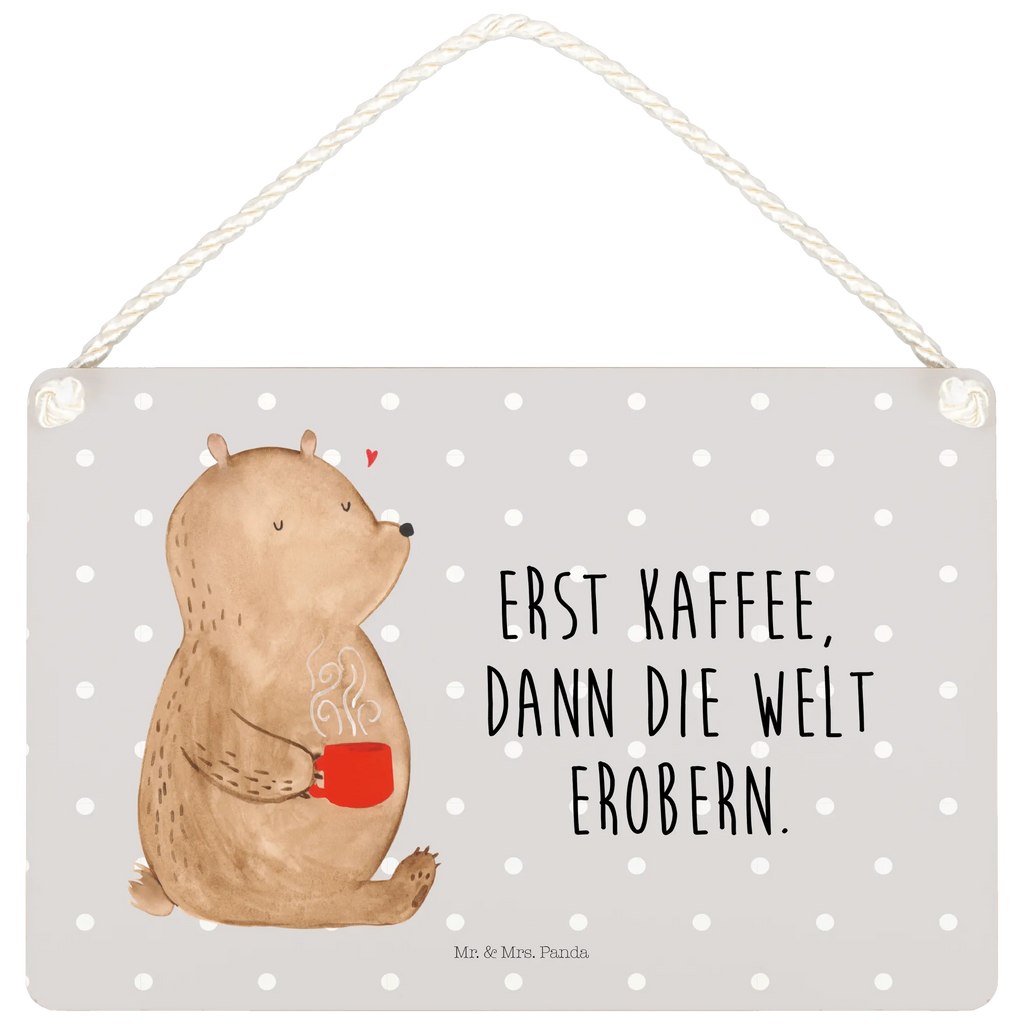 Decorative sign bear Coffee Schild mit Spruch, sprüche schild, Holztafel, Türschild Familie, hängeschild, wandhänger, Dekoschild, Türschild, Schild, Wandschild, Deko Schild, dekoration schild, Badschild, holzbild, Deko Wandtafel, dekoschilder, Küchenschild, Holzschild, dekotafel, Motivschild, wandtafel, Spruchschild, Teddybär, Teddy, Bär, Coffee, Kaffee, Guten Morgen, Morgenroutine, Motivation, Bären, Welt Erobern, Welt Retten