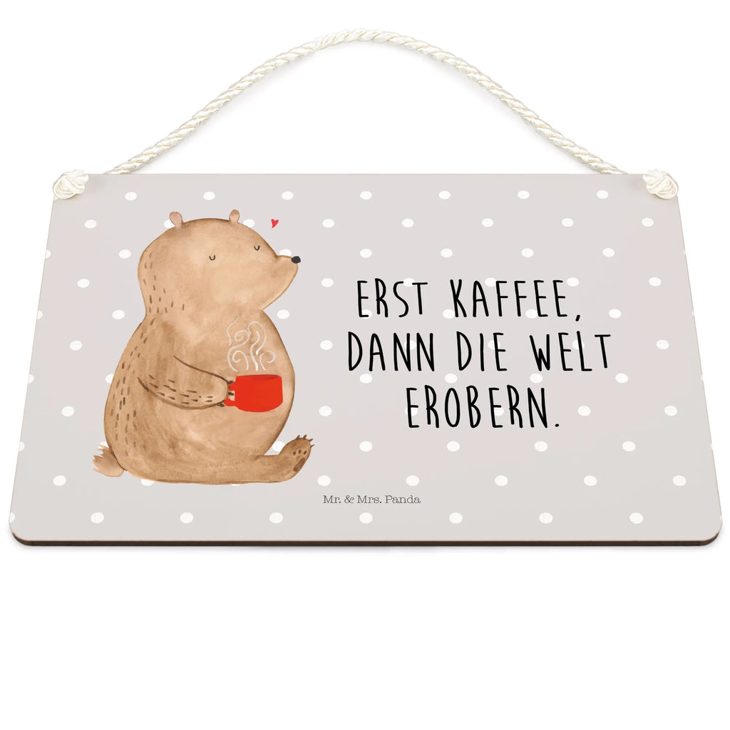Decorative sign bear Coffee Schild mit Spruch, sprüche schild, Holztafel, Türschild Familie, hängeschild, wandhänger, Dekoschild, Türschild, Schild, Wandschild, Deko Schild, dekoration schild, Badschild, holzbild, Deko Wandtafel, dekoschilder, Küchenschild, Holzschild, dekotafel, Motivschild, wandtafel, Spruchschild, Teddybär, Teddy, Bär, Coffee, Kaffee, Guten Morgen, Morgenroutine, Motivation, Bären, Welt Erobern, Welt Retten