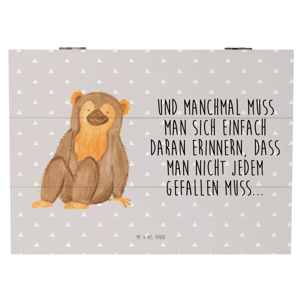Skrzynia drewniana Małpa Erinnerungsbox, Holzkiste, Geschenkbox, Truhe, Geschenkdose, Dekokiste, Erinnerungskiste, Aufbewahrungsbox, XXL, Kiste, Schatzkiste, Schatulle, Afrika, Wildtiere, Selbstachtung, Liebe, Affen, Selfcare, Motivation, Affe, Respekt, Selbstbewusstsein, Äffchen, Selbstliebe