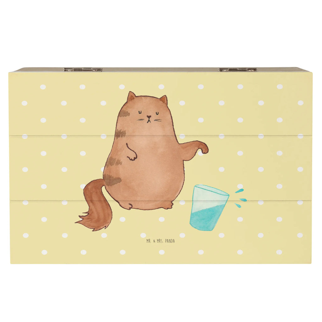 Skrzynia drewniana kot szklanka wody Kot, motyw kotów, miłośnik kotów, dekoracje z kotami, przyjaciel kotów, entuzjasta kotów, produkty dla kotów, artykuły dla kotów, akcesoria dla kotów, pamiątki z kotami, produkty dla miłośników kotów, motywy kotów