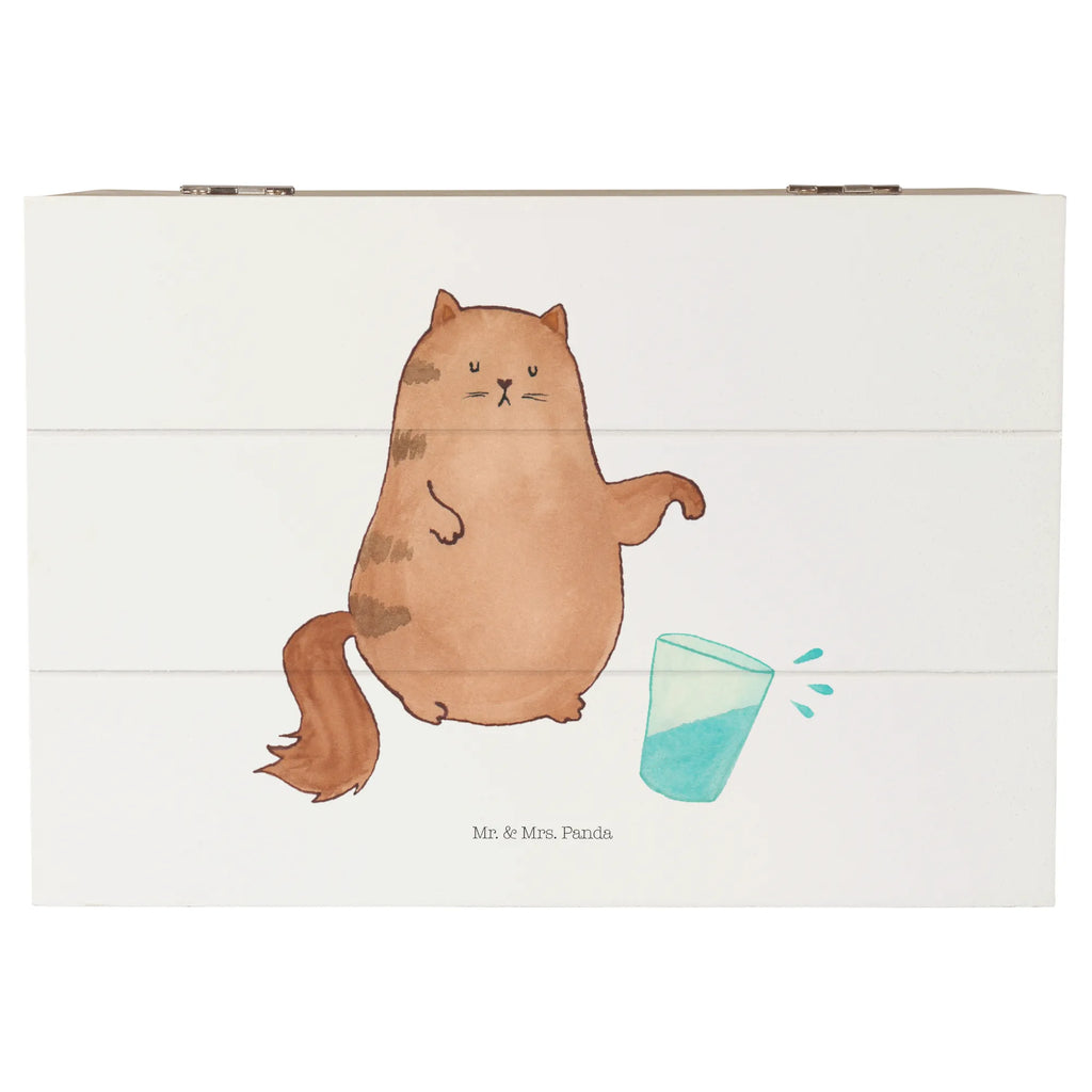 Skrzynia drewniana kot szklanka wody Kot, motyw kotów, miłośnik kotów, dekoracje z kotami, przyjaciel kotów, entuzjasta kotów, produkty dla kotów, artykuły dla kotów, akcesoria dla kotów, pamiątki z kotami, produkty dla miłośników kotów, motywy kotów