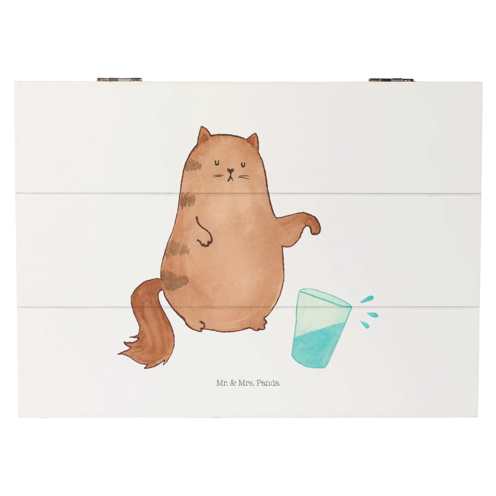 Skrzynia drewniana kot szklanka wody Kot, motyw kotów, miłośnik kotów, dekoracje z kotami, przyjaciel kotów, entuzjasta kotów, produkty dla kotów, artykuły dla kotów, akcesoria dla kotów, pamiątki z kotami, produkty dla miłośników kotów, motywy kotów