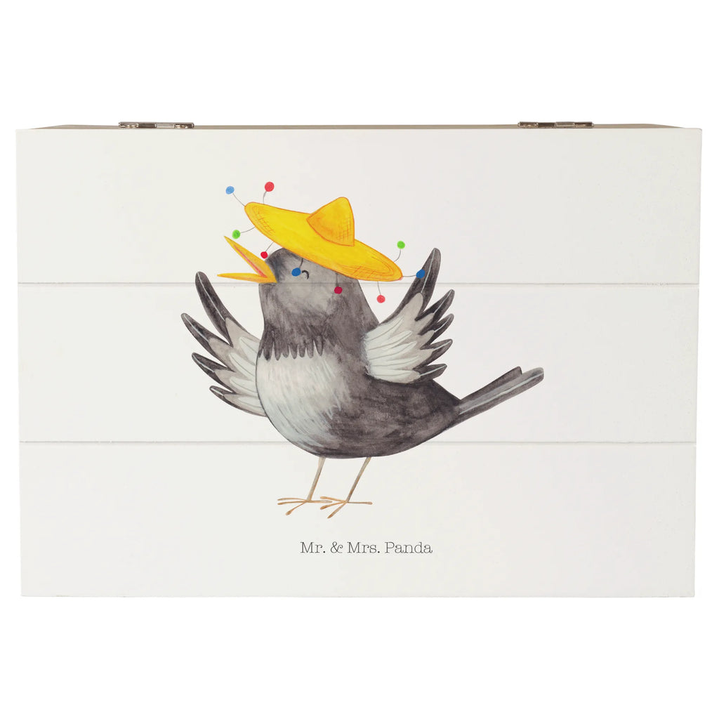 Wooden chest Crow sombrero Truhe, Geschenkdose, Erinnerungsbox, Aufbewahrungsbox, Kiste, Schatzkiste, Holzkiste, XXL, Geschenkbox, Schatulle, Dekokiste, Erinnerungskiste, Tiermotive, Gute Laune, lustige Sprüche, Tiere, froh, Vögel, Motivation, Vogel, Rabe, fröhlich sein, Elster, Spruch positiv, Glück Spruch, glücklich sein