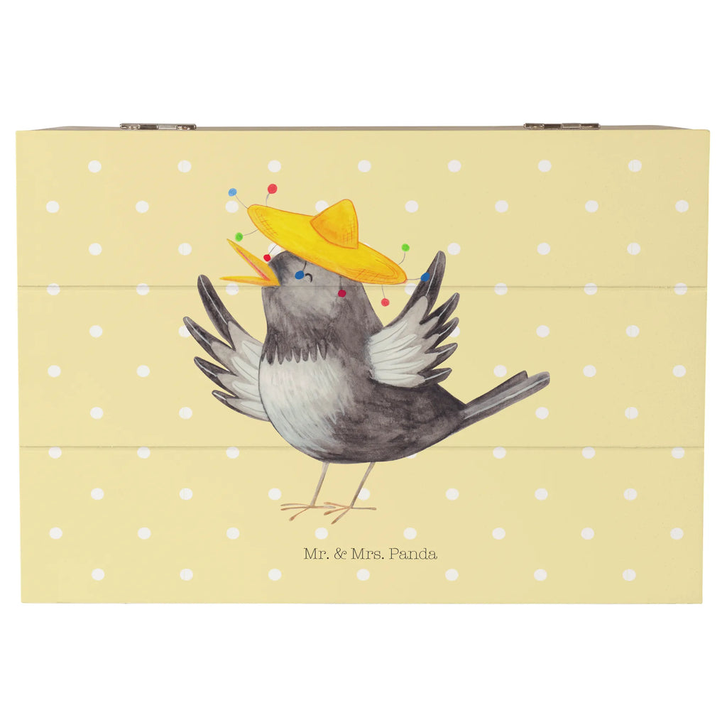Wooden chest Crow sombrero Truhe, Geschenkdose, Erinnerungsbox, Aufbewahrungsbox, Kiste, Schatzkiste, Holzkiste, XXL, Geschenkbox, Schatulle, Dekokiste, Erinnerungskiste, Tiermotive, Gute Laune, lustige Sprüche, Tiere, froh, Vögel, Motivation, Vogel, Rabe, fröhlich sein, Elster, Spruch positiv, Glück Spruch, glücklich sein