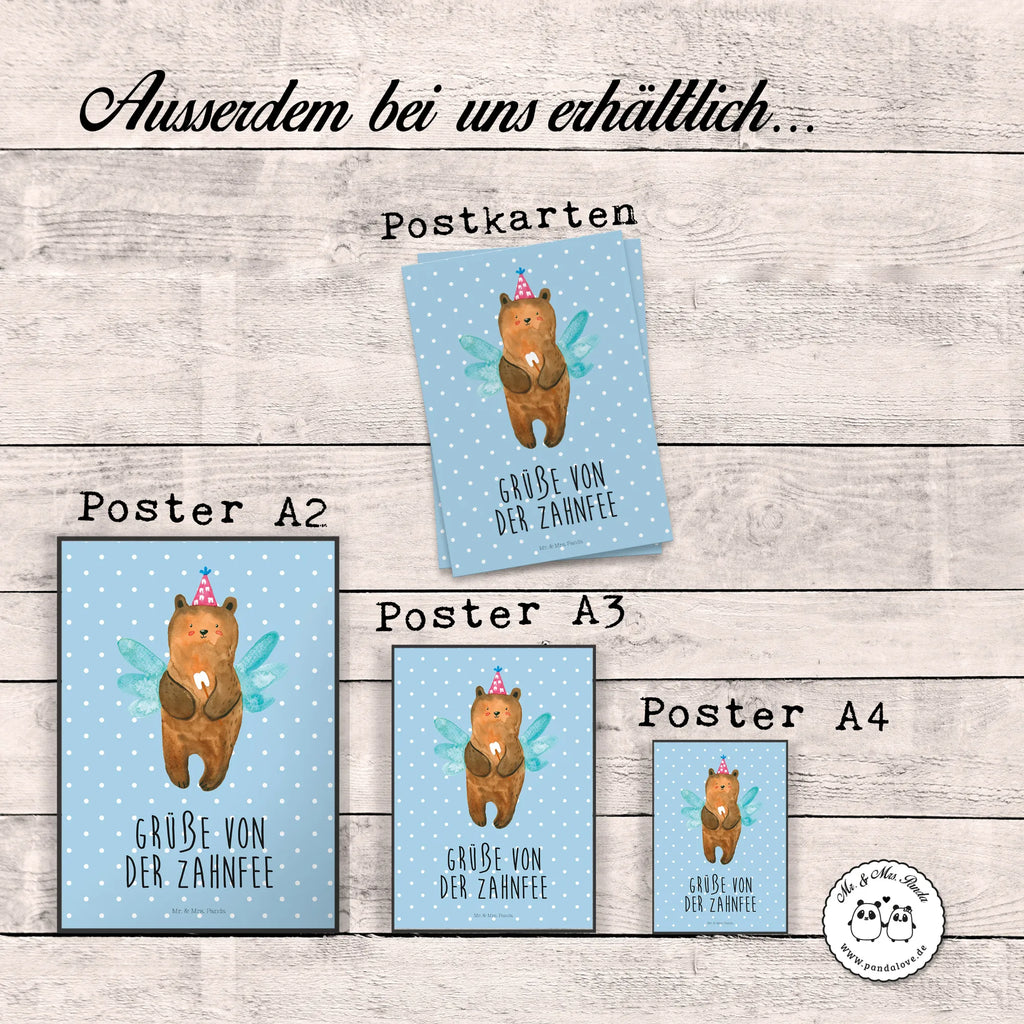 Plakat niedźwiedź Wróżka zębów Mr. & Mrs. Panda Poster, Bild, Wandposter, Wanddeko, Wanddekoration, Küchenposter, Handgemaltes Poster, Kinderposter, Raumdekoration, Designposter, Kunstdruck, Wanddeko Bild, Poster, Posterdruck, Bär, Teddy, Teddybär, Milchzahn, Fee, Zahnfee, Erster Zahn
