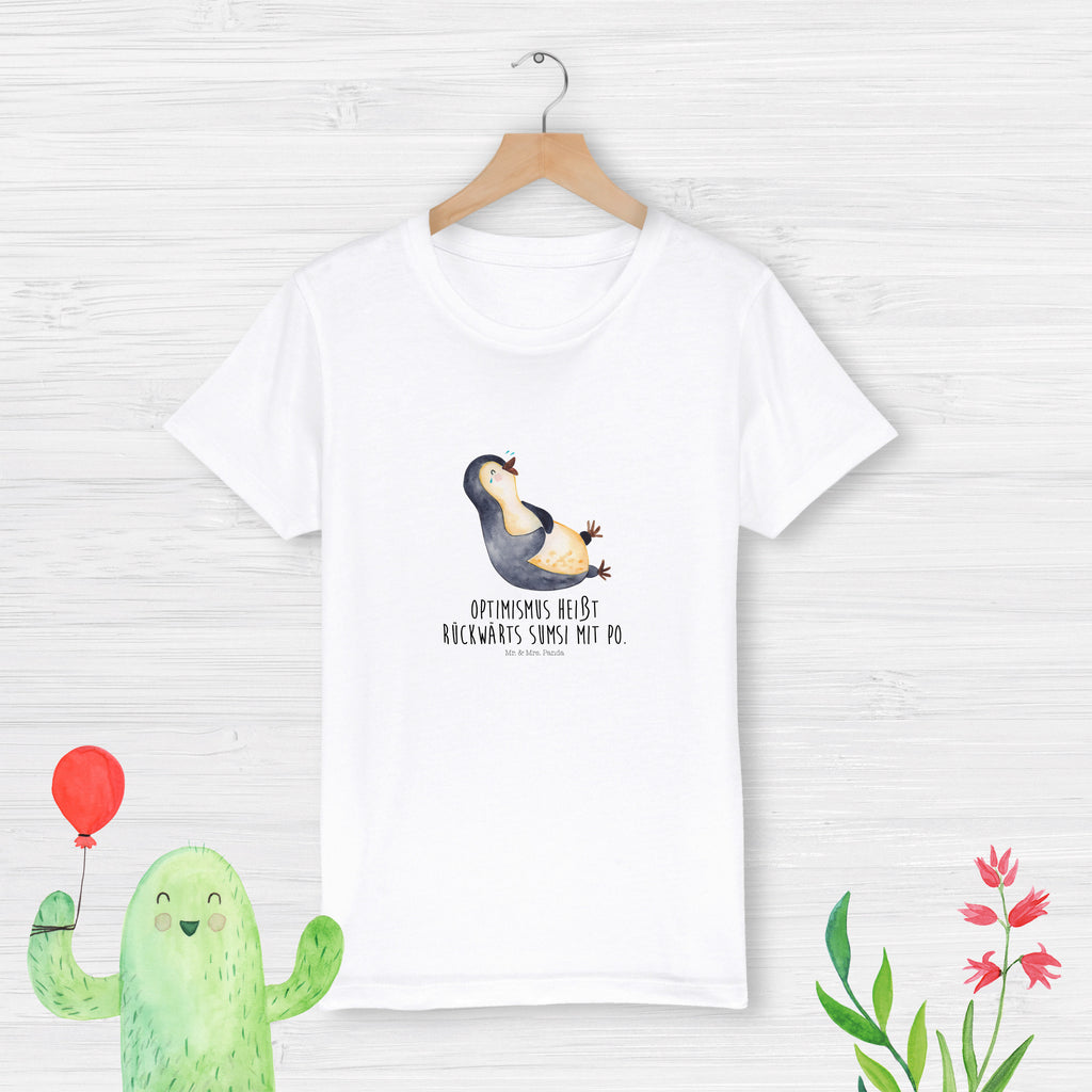 Organic Kinder T-Shirt Pinguin lachend Kinder T-Shirt, Kinder T-Shirt Mädchen, Kinder T-Shirt Jungen, Pinguin, Pinguine, lustiger Spruch, Optimismus, Fröhlich, Lachen, Humor, Fröhlichkeit