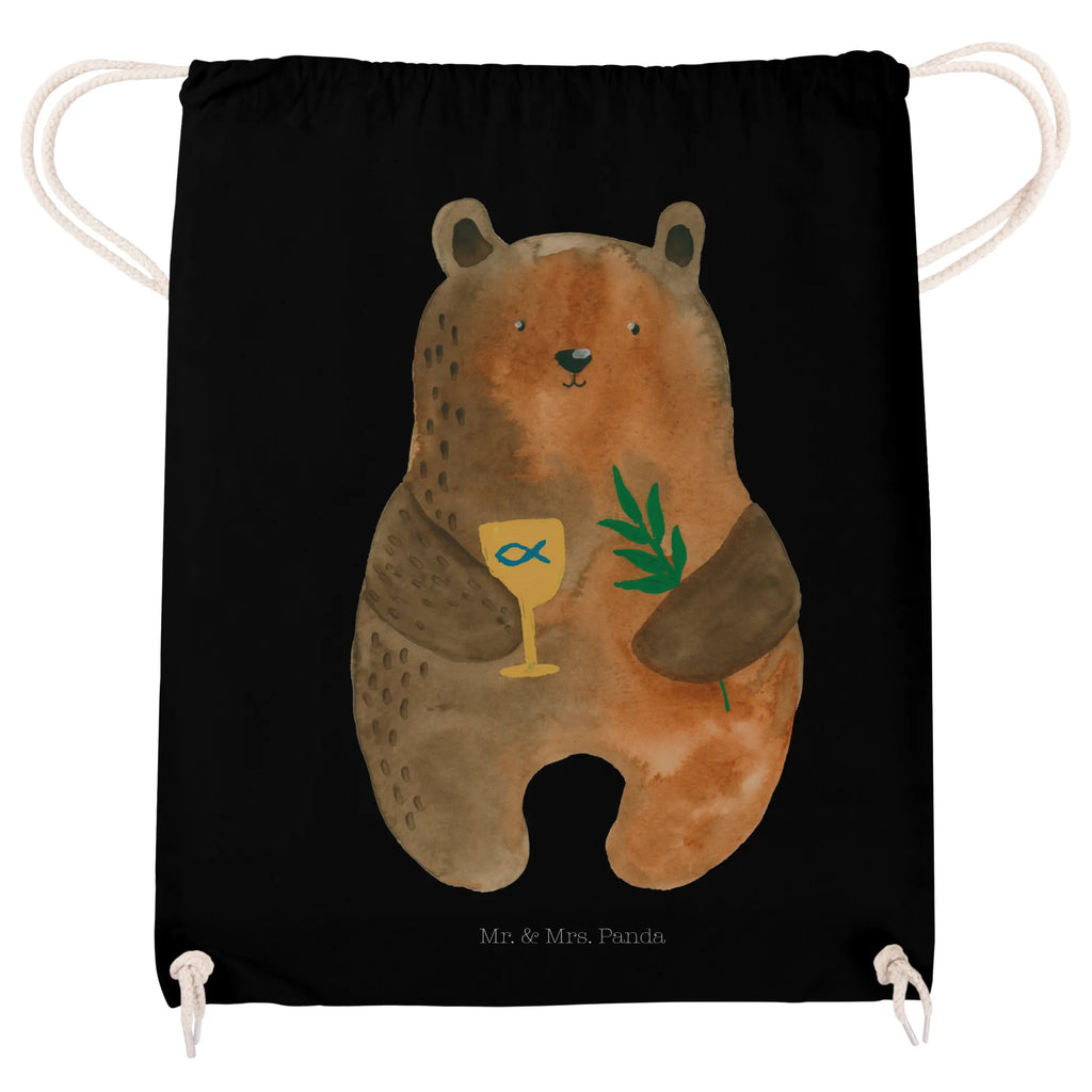 Drawstring bag bear confirmation sports bag, hipster, gym bag, carrier bag, jute bag, bag, bear, teddy, teddy bear, cuddly toy, confirmation, church, service, evangelic