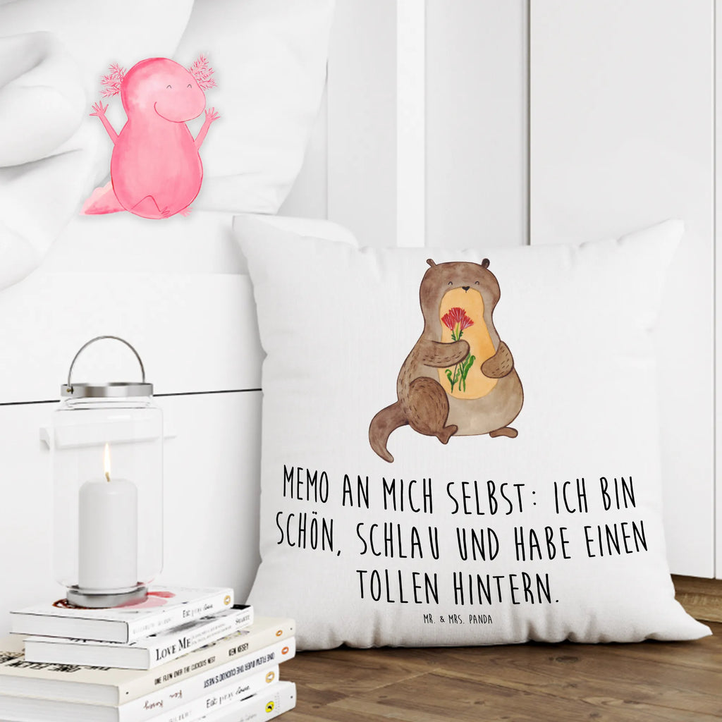 40x40 poduszka wydra bukiet kwiatów Kuna, wydra, morska wydra