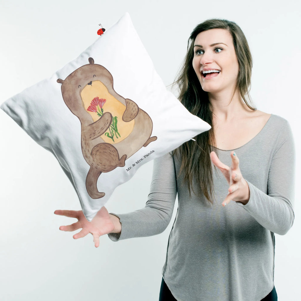 40x40 poduszka wydra bukiet kwiatów Kuna, wydra, morska wydra