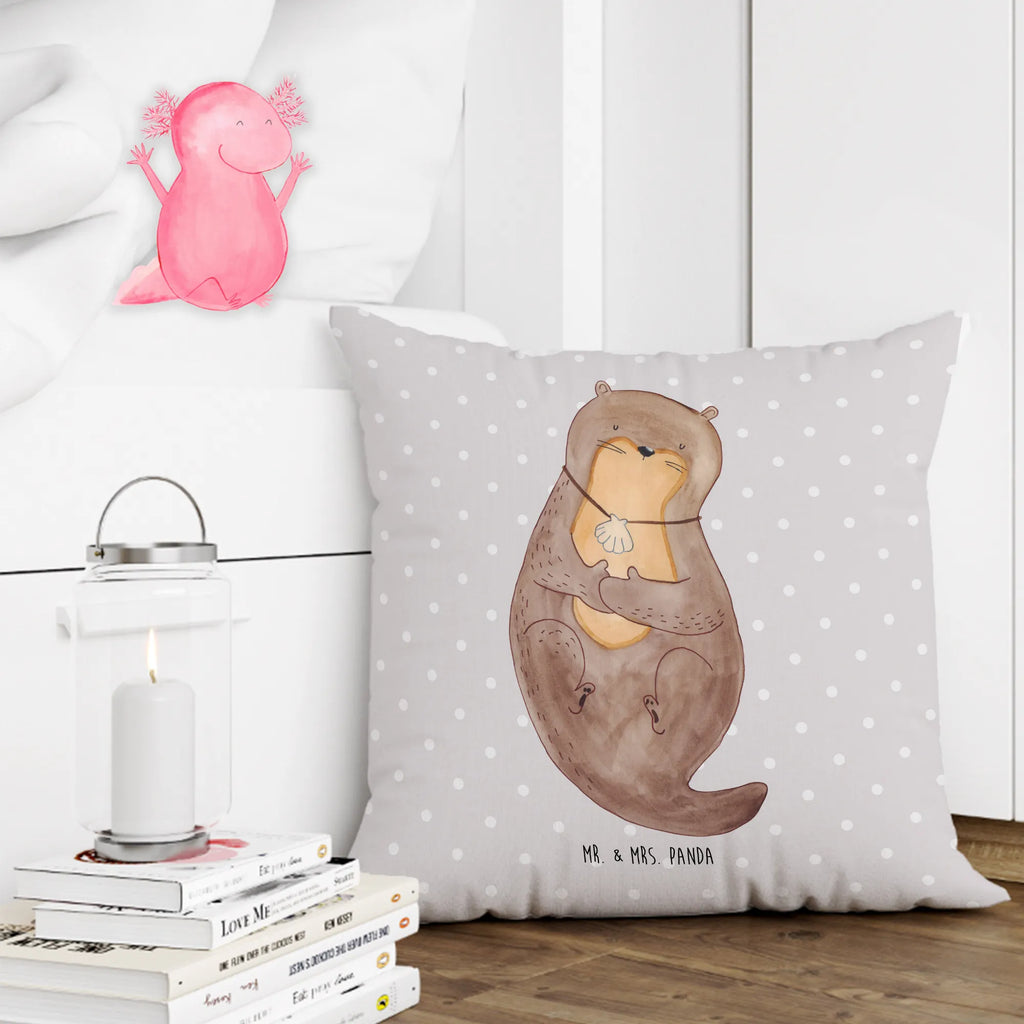 Cushion otter shell settee, Pillow, pillows, sofa, bedroom, pad, soft, fluffy, cushion, 40 x 40, bed, couch, pillow case, 40x40, otter, marten, sea otter, European otter, water mammal, aquatic animal, baby otter, predator, water, otter gifts, animal lover, gift ideas for animal lovers, animal, mammal, water animal, gifts for people in love, daydreaming, office, dreaming, motivation, otter love, brooding