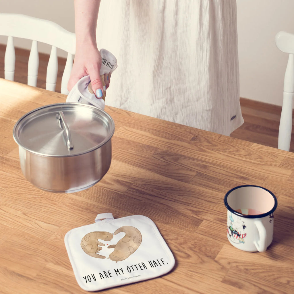 2-elementowy zestaw podkładek pod garnki wydra serce Topflappen Set, Schöne Topflappen, Ofenhandschuh, Ofenhandschuhe, Topflappenset, Topflappen, Topfuntersetzer, Topflappen lustig, Topfhandschuhe, Topflappen 2er Set, Topfhandschuh, Topflappen mit Spruch, Otter, Fischotter, Seeotter, Liebe, Love you, Liebesbeweis, gemeinsames Leben, Hochzeitstag, Herz, Bessere Hälfte, Verlobung, Jahrestag, Liebesgeschenk