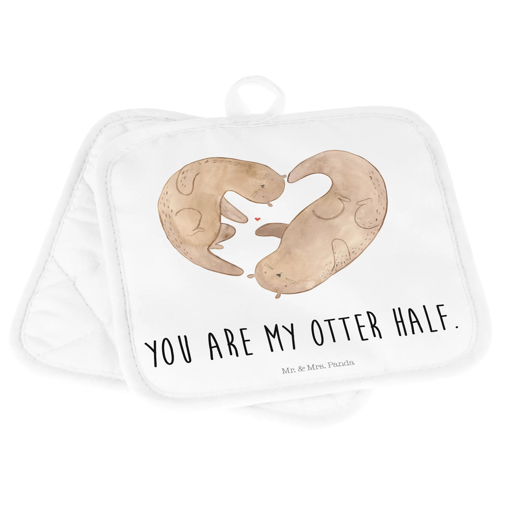 2-elementowy zestaw podkładek pod garnki wydra serce Topflappen Set, Schöne Topflappen, Ofenhandschuh, Ofenhandschuhe, Topflappenset, Topflappen, Topfuntersetzer, Topflappen lustig, Topfhandschuhe, Topflappen 2er Set, Topfhandschuh, Topflappen mit Spruch, Otter, Fischotter, Seeotter, Liebe, Love you, Liebesbeweis, gemeinsames Leben, Hochzeitstag, Herz, Bessere Hälfte, Verlobung, Jahrestag, Liebesgeschenk