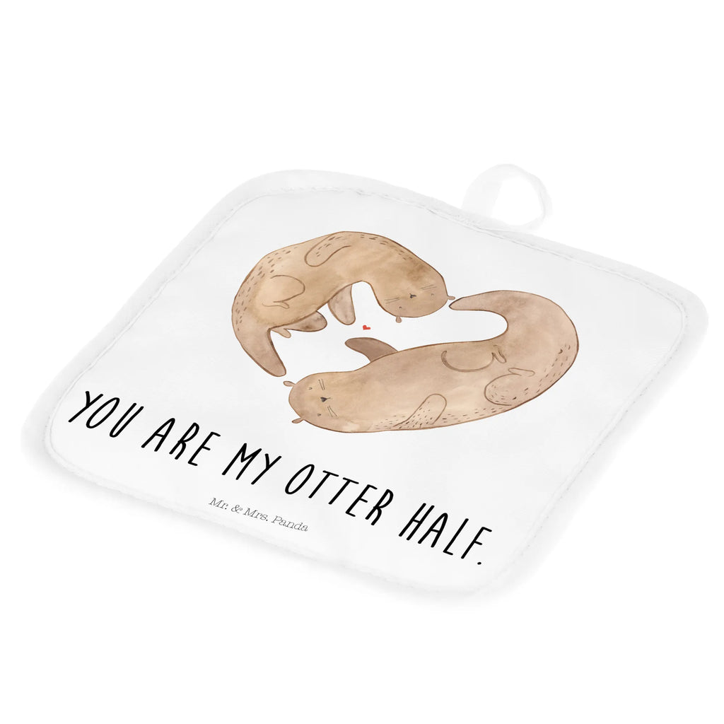 2-elementowy zestaw podkładek pod garnki wydra serce Topflappen Set, Schöne Topflappen, Ofenhandschuh, Ofenhandschuhe, Topflappenset, Topflappen, Topfuntersetzer, Topflappen lustig, Topfhandschuhe, Topflappen 2er Set, Topfhandschuh, Topflappen mit Spruch, Otter, Fischotter, Seeotter, Liebe, Love you, Liebesbeweis, gemeinsames Leben, Hochzeitstag, Herz, Bessere Hälfte, Verlobung, Jahrestag, Liebesgeschenk