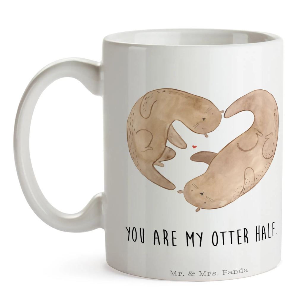 Tasse Otter Herz Tasse, Teetasse, Tasse mit Zitaten, Tasse mit Motiven, Kaffeetasse, Porzellantasse, Keramiktasse, Geschenktasse, Bürotasse, Otter, Fischotter, Seeotter, Herz, Hochzeitstag, Liebesbeweis, Verlobung, gemeinsames Leben, Liebe, Bessere Hälfte, Liebesgeschenk, Jahrestag, Love you