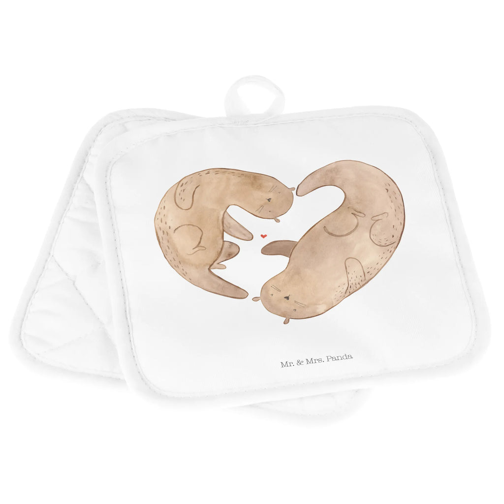 2-elementowy zestaw podkładek pod garnki wydra serce Topflappen Set, Schöne Topflappen, Ofenhandschuh, Ofenhandschuhe, Topflappenset, Topflappen, Topfuntersetzer, Topflappen lustig, Topfhandschuhe, Topflappen 2er Set, Topfhandschuh, Topflappen mit Spruch, Otter, Fischotter, Seeotter, Liebe, Love you, Liebesbeweis, gemeinsames Leben, Hochzeitstag, Herz, Bessere Hälfte, Verlobung, Jahrestag, Liebesgeschenk