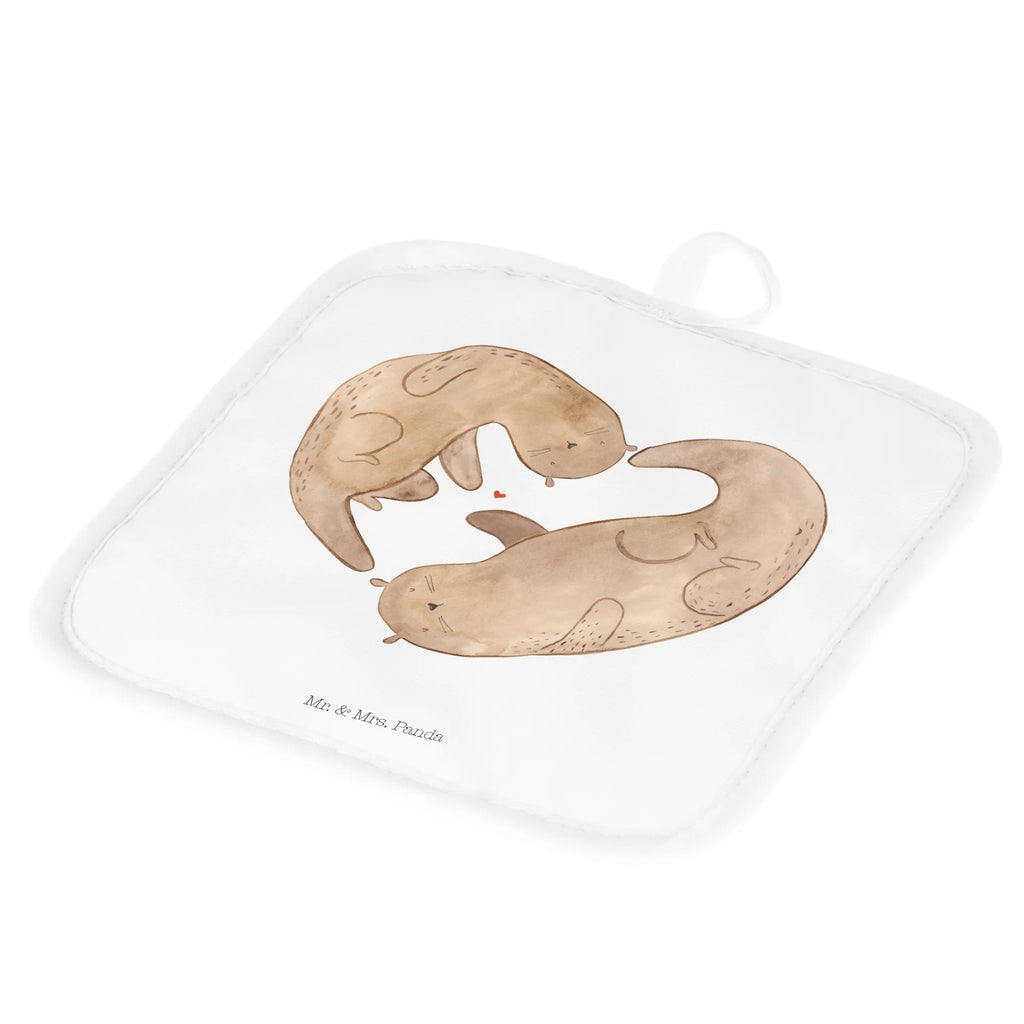 2-elementowy zestaw podkładek pod garnki wydra serce Topflappen Set, Schöne Topflappen, Ofenhandschuh, Ofenhandschuhe, Topflappenset, Topflappen, Topfuntersetzer, Topflappen lustig, Topfhandschuhe, Topflappen 2er Set, Topfhandschuh, Topflappen mit Spruch, Otter, Fischotter, Seeotter, Liebe, Love you, Liebesbeweis, gemeinsames Leben, Hochzeitstag, Herz, Bessere Hälfte, Verlobung, Jahrestag, Liebesgeschenk