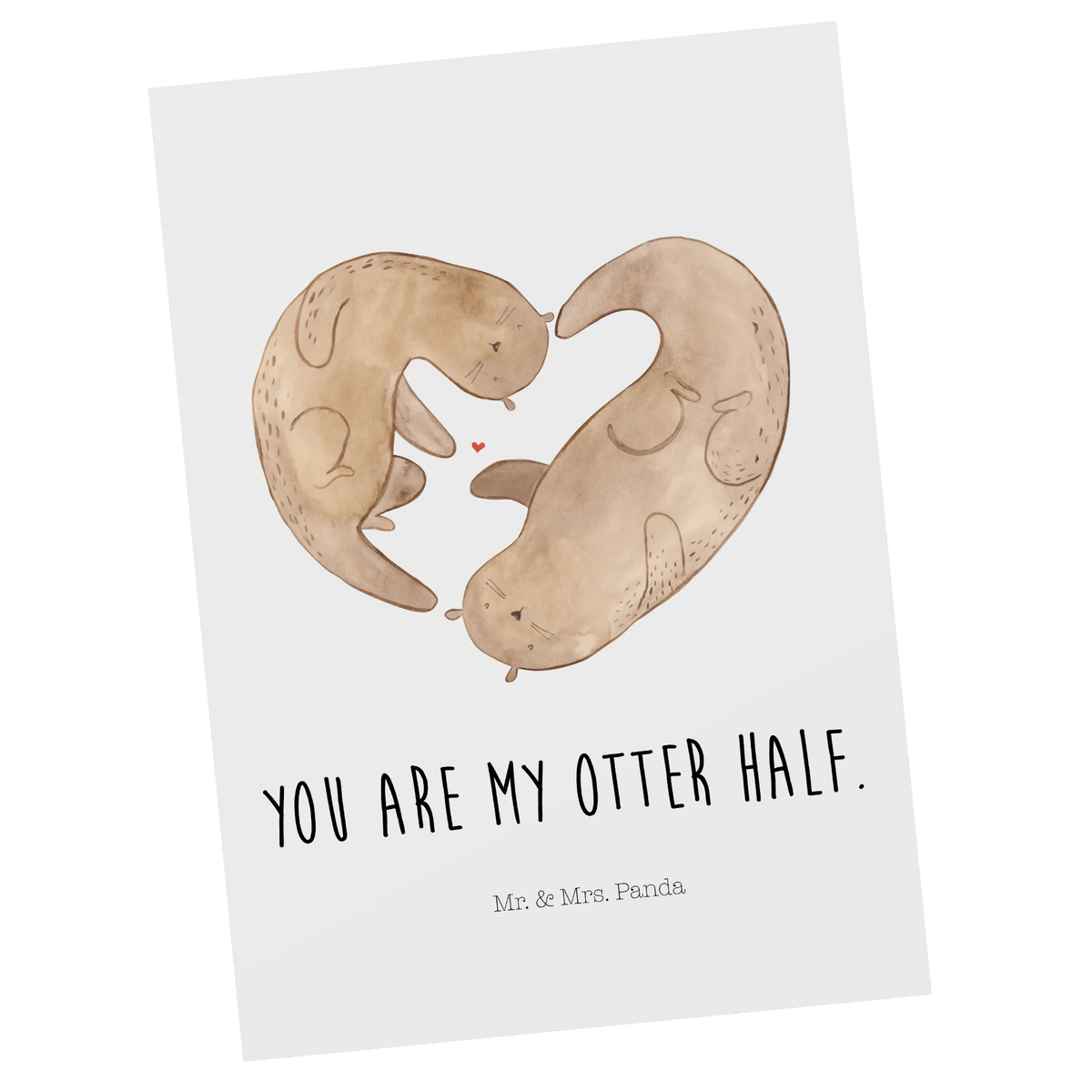 Postkarte Otter Herz Kunstkarten, bildkarte, Designkarte, Postkarten, Ansichtskarten, Motivkarte, spruchkarte, einzelkarte, Ansichtskarte, Postkarte, Fotokarte, Grußkarte, kunstkarte, Seeotter, Fischotter, Otter, Herz, Liebesgeschenk, Liebe, Love You, Verlobung, Jahrestag, Bessere Hälfte, Liebesbeweis, Gemeinsames Leben, Hochzeitstag