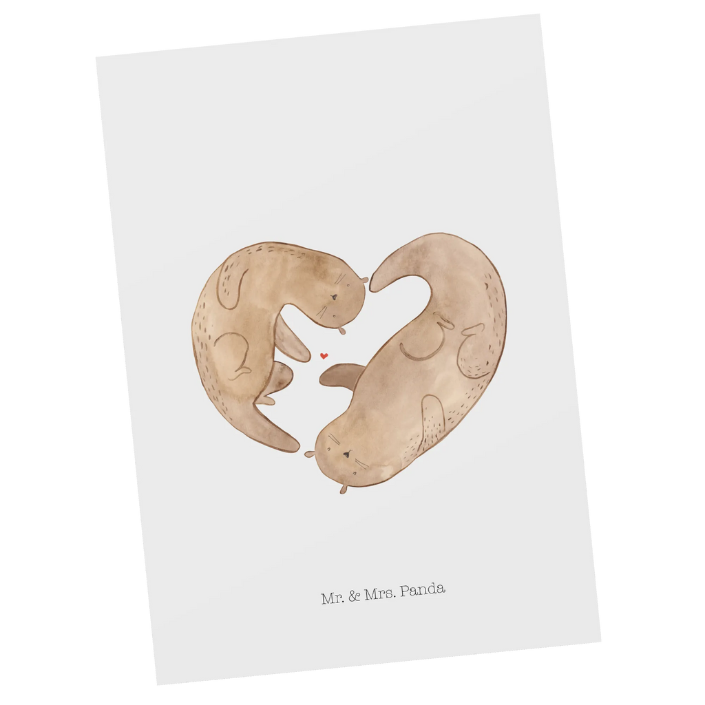 Pocztówka wydra serce Kuna, wydra, morska wydra